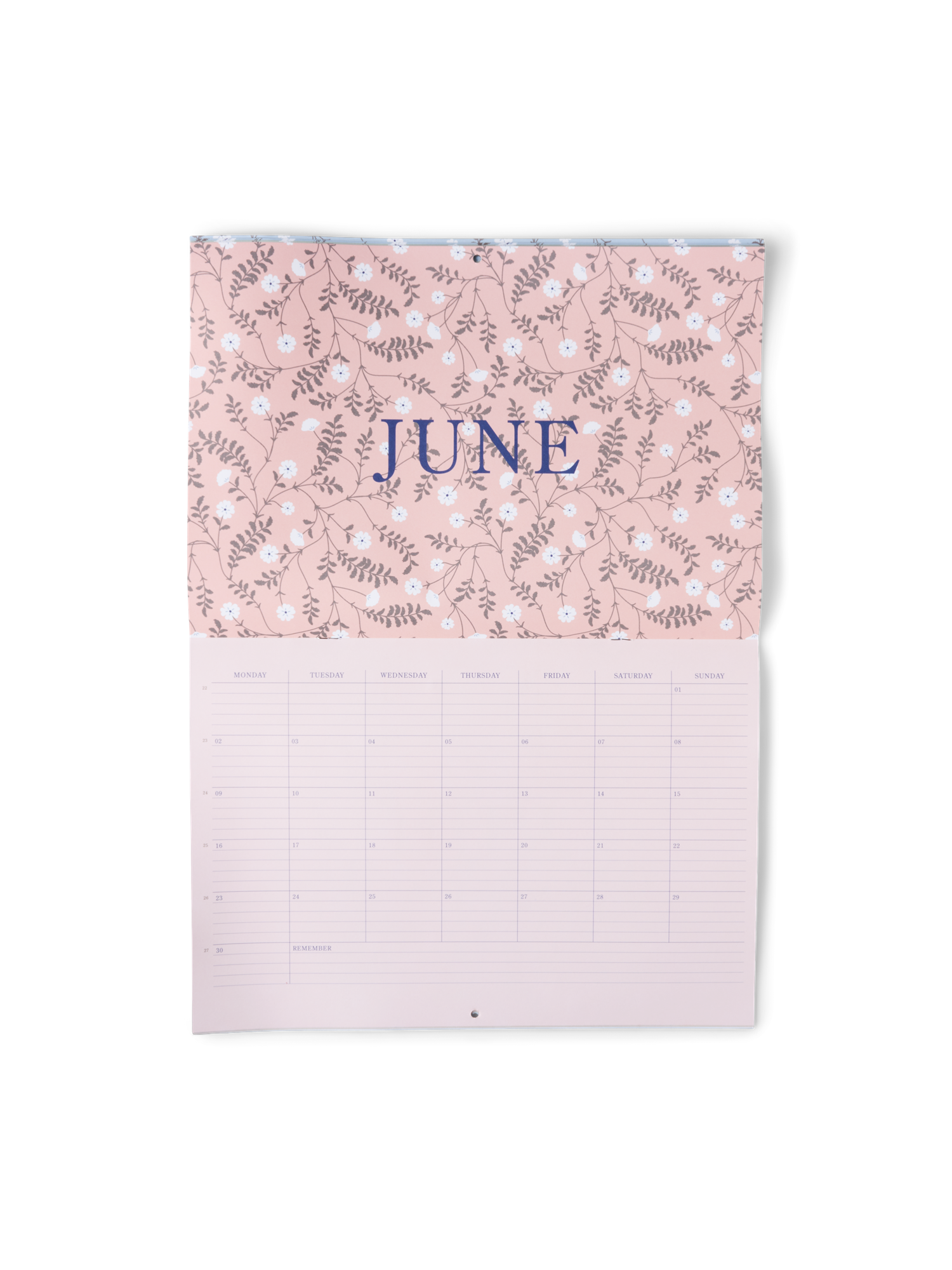 Wall calendar Paper. 23 x 33 cm. 24 sheets.