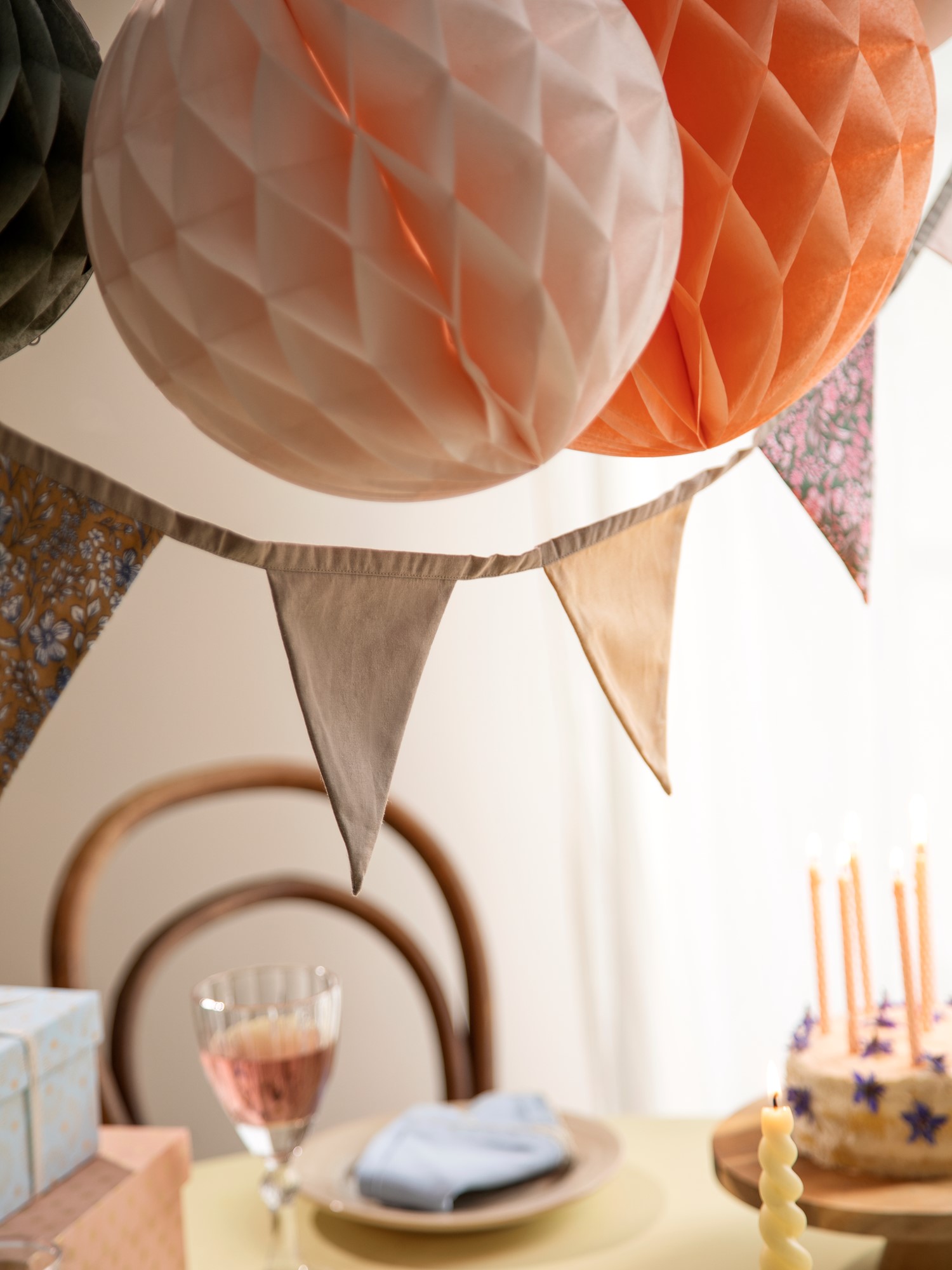 Fabric garland Cotton. 250 cm.