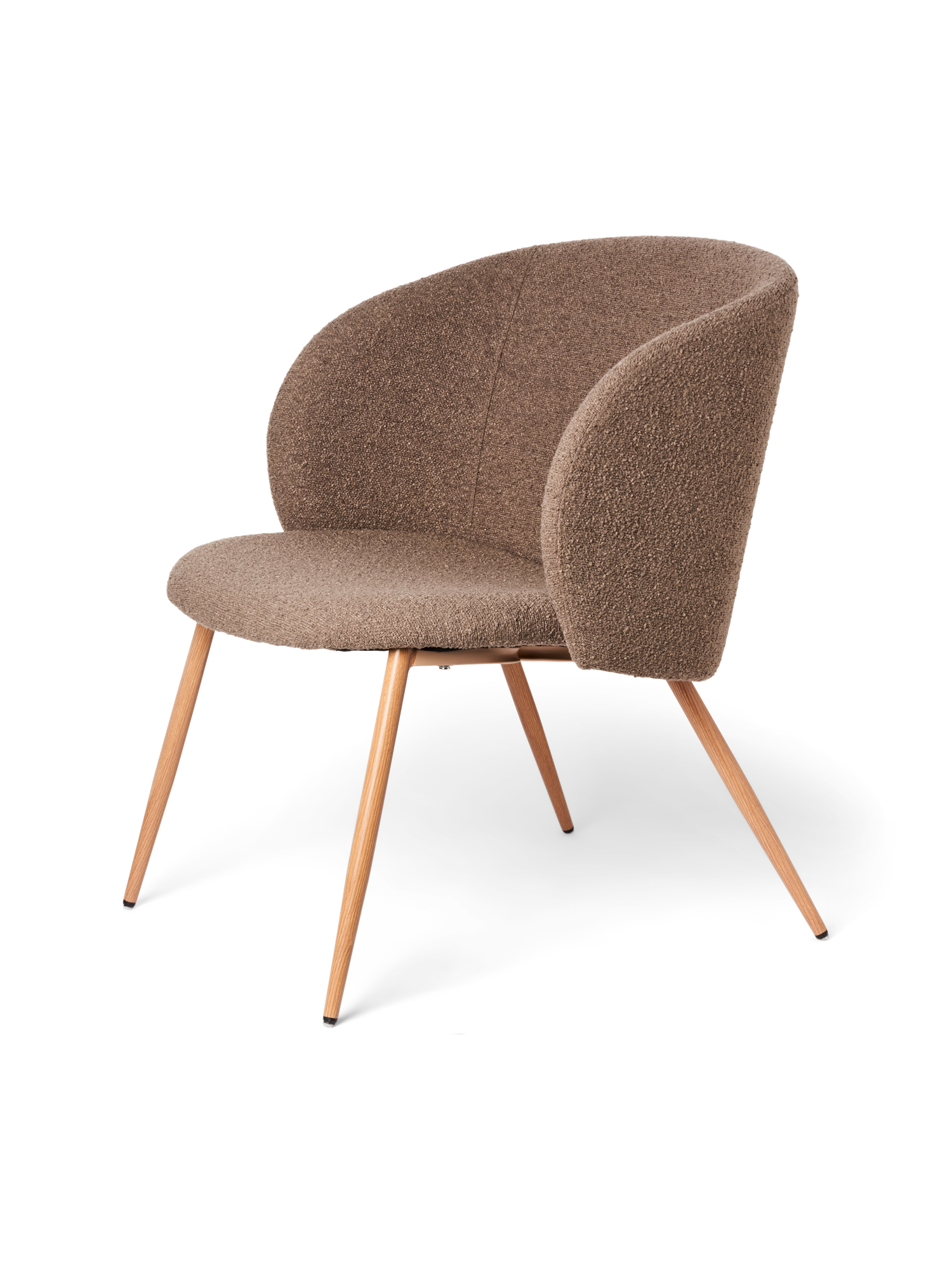 Lounge chair with bouclé fabric Iron/polyester/polyurethane. 67 x 43,5 x 78 cm.