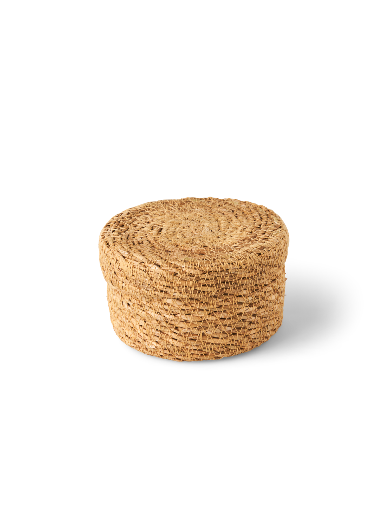 Basket with lid Seagrass. Ø12 x 8 cm.