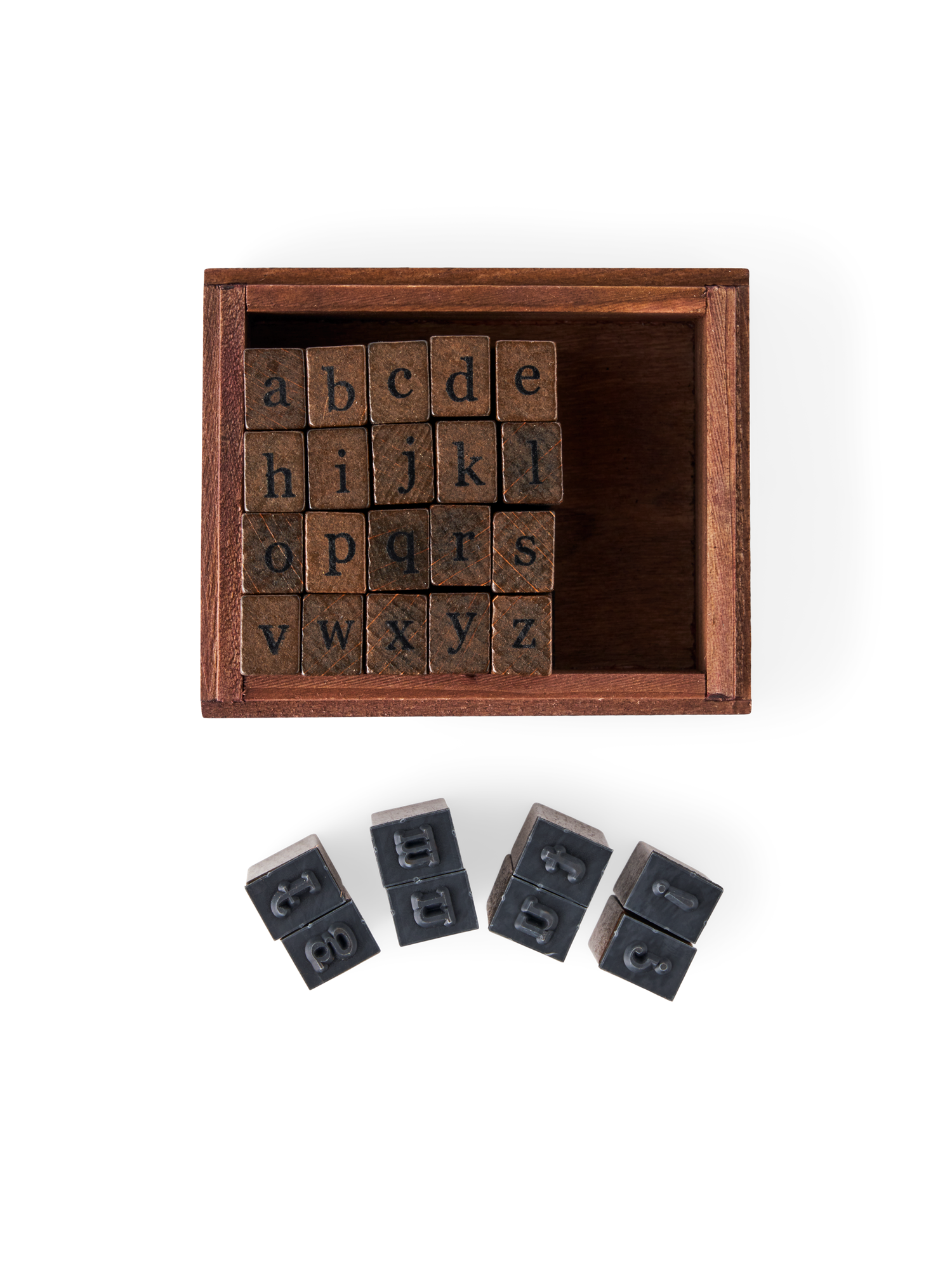 Alphabet stamps Pinewood. 28 pcs.