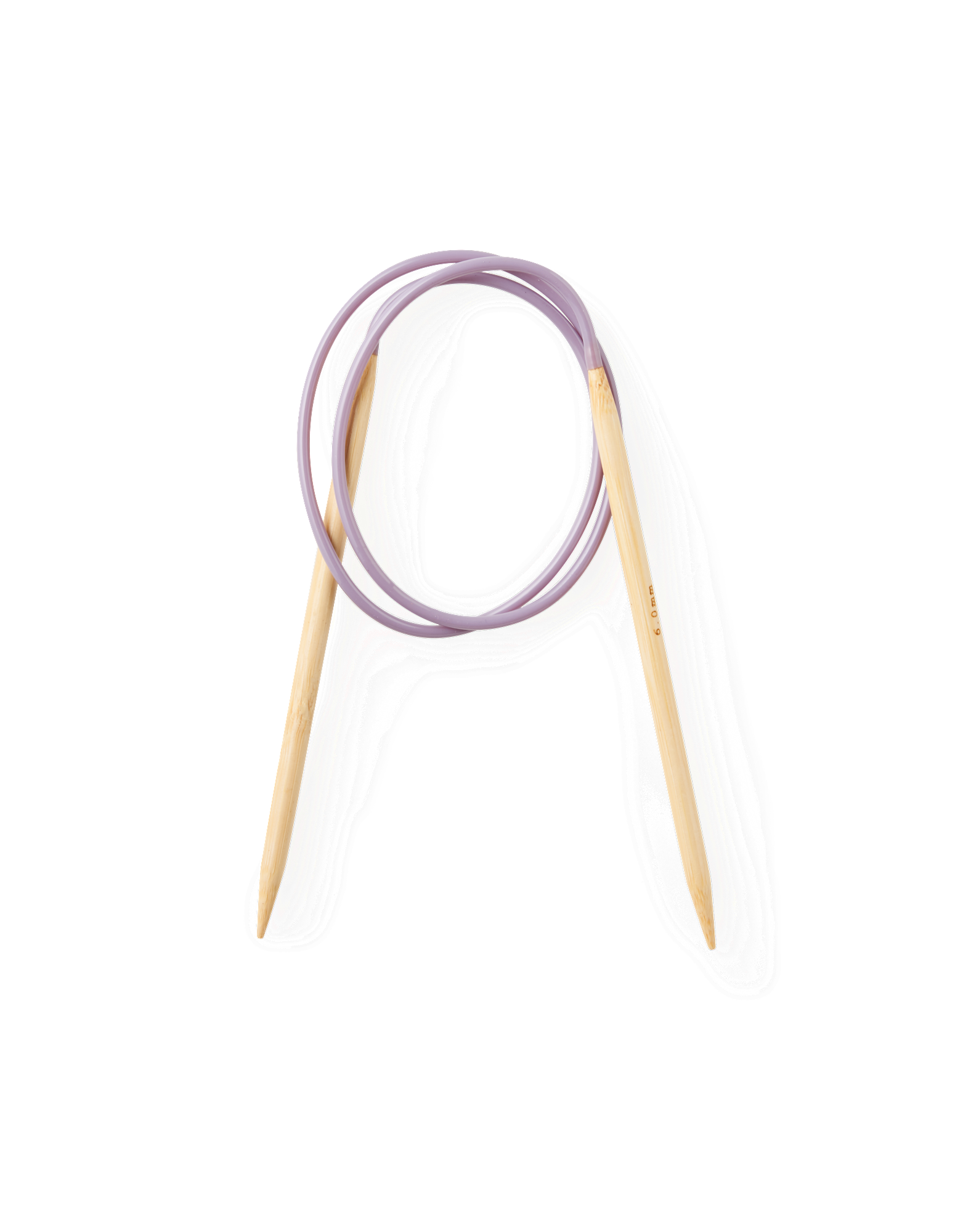 Circular knitting needles 6 mm Bamboo. 6.0 mm x 60 cm.