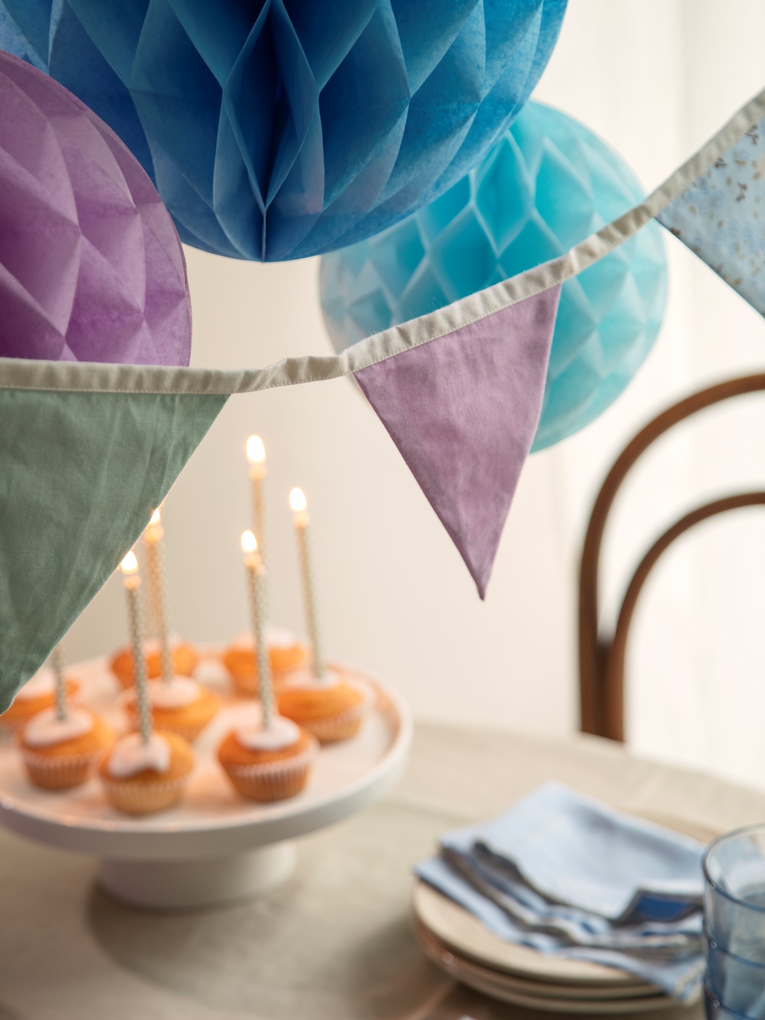 Fabric garland Cotton. 14 x 16 cm.