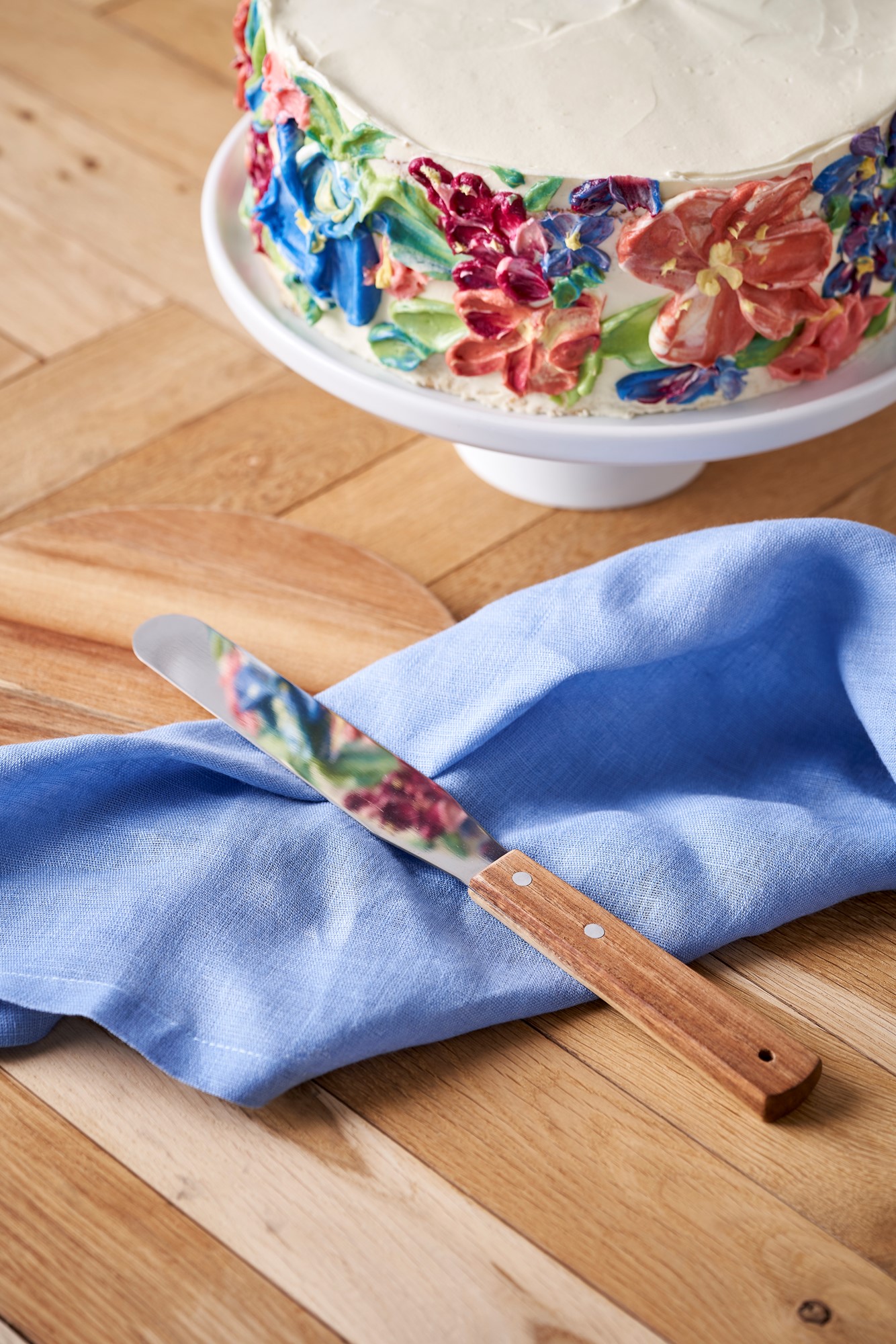 Palette knife Stainless steel/acacia wood. 26.5 x 3 cm.