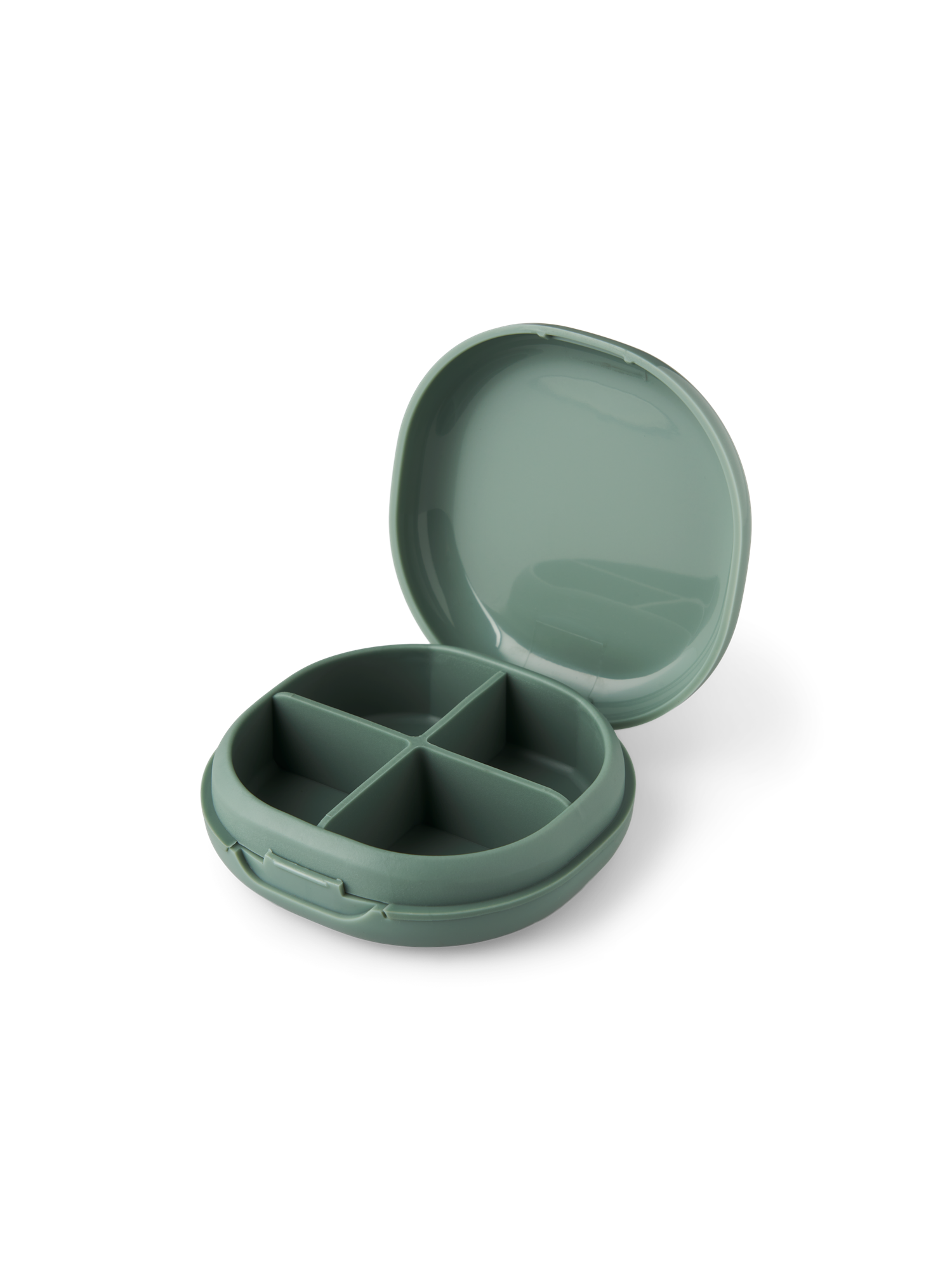 Travel pill case Polypropylene/silicone. Ø7.5 x 2.5 cm.