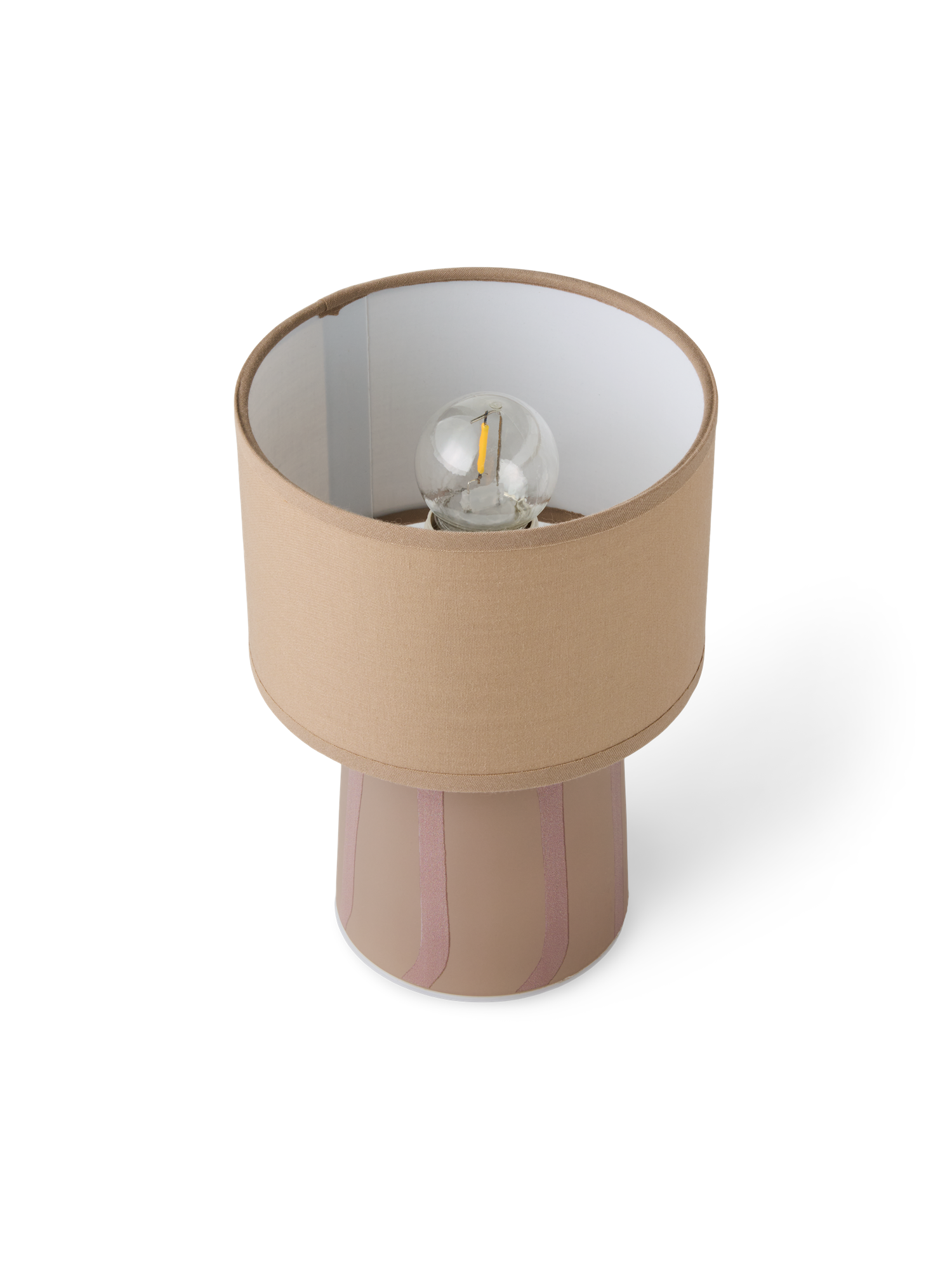 LED table lamp Glass/cotton/polyester. Ø13.5 x 20 cm.