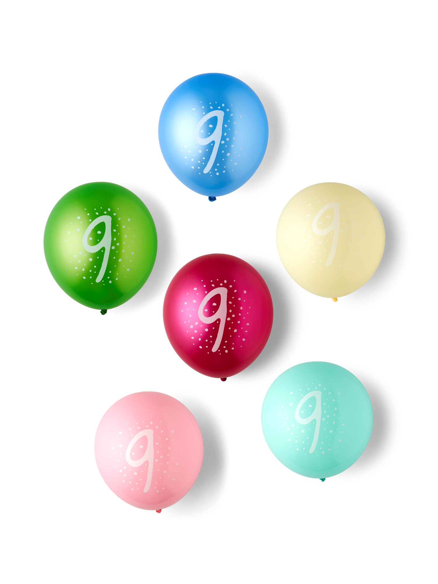 Balloons with number Ø30 cm. 6 pcs.