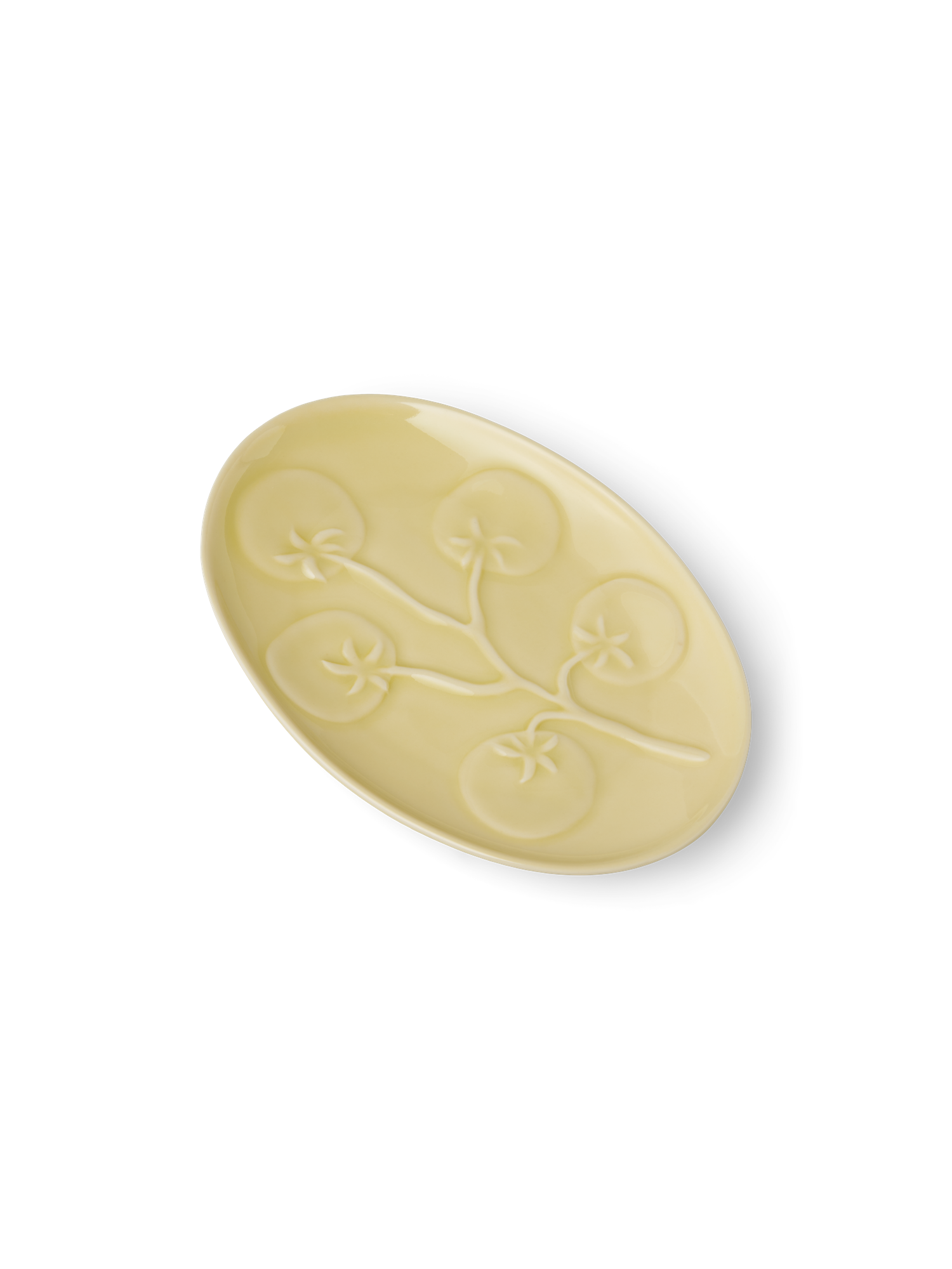 Dish with tomato detail Stoneware. 17.2 x 11.4 cm.