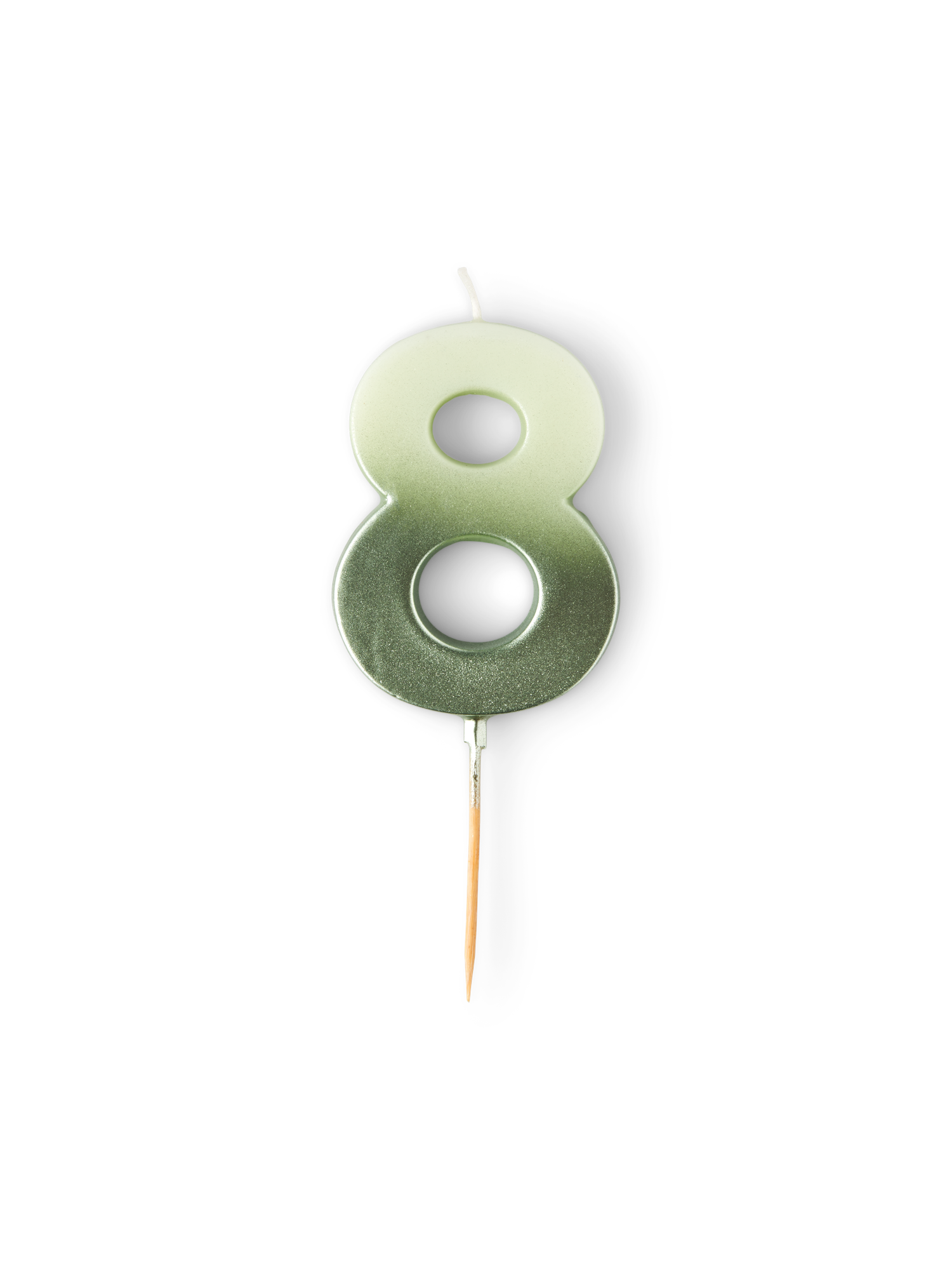 Number birthday candle 8 Paraffin wax. 4.5 x 7 cm.