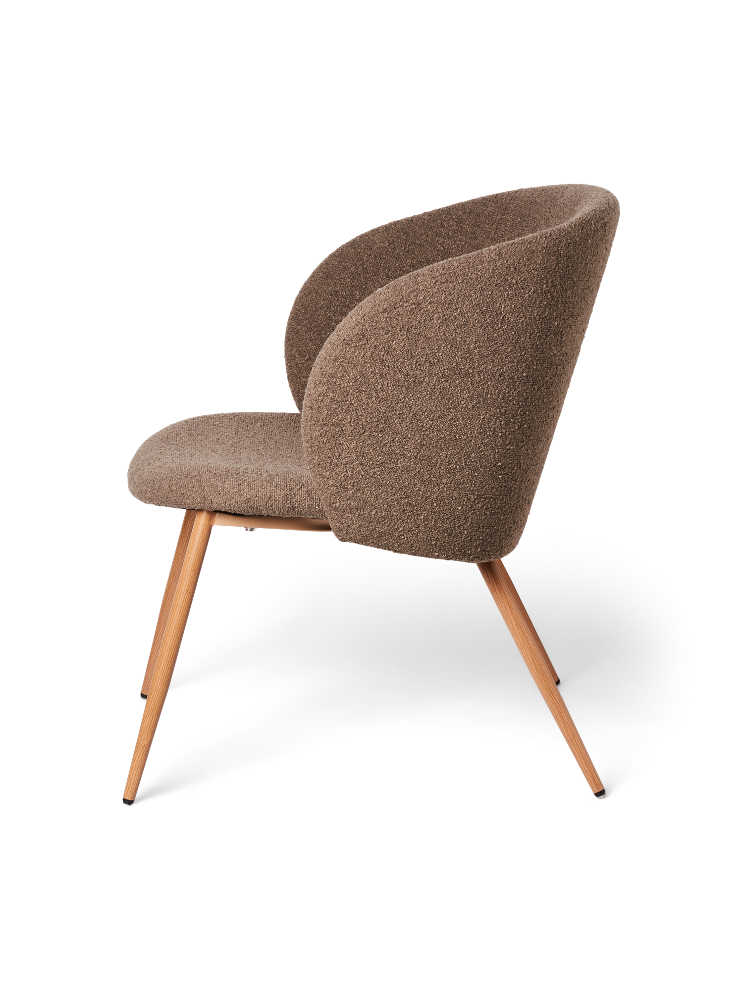 Lounge chair with bouclé fabric Iron/polyester/polyurethane. 67 x 43,5 x 78 cm.