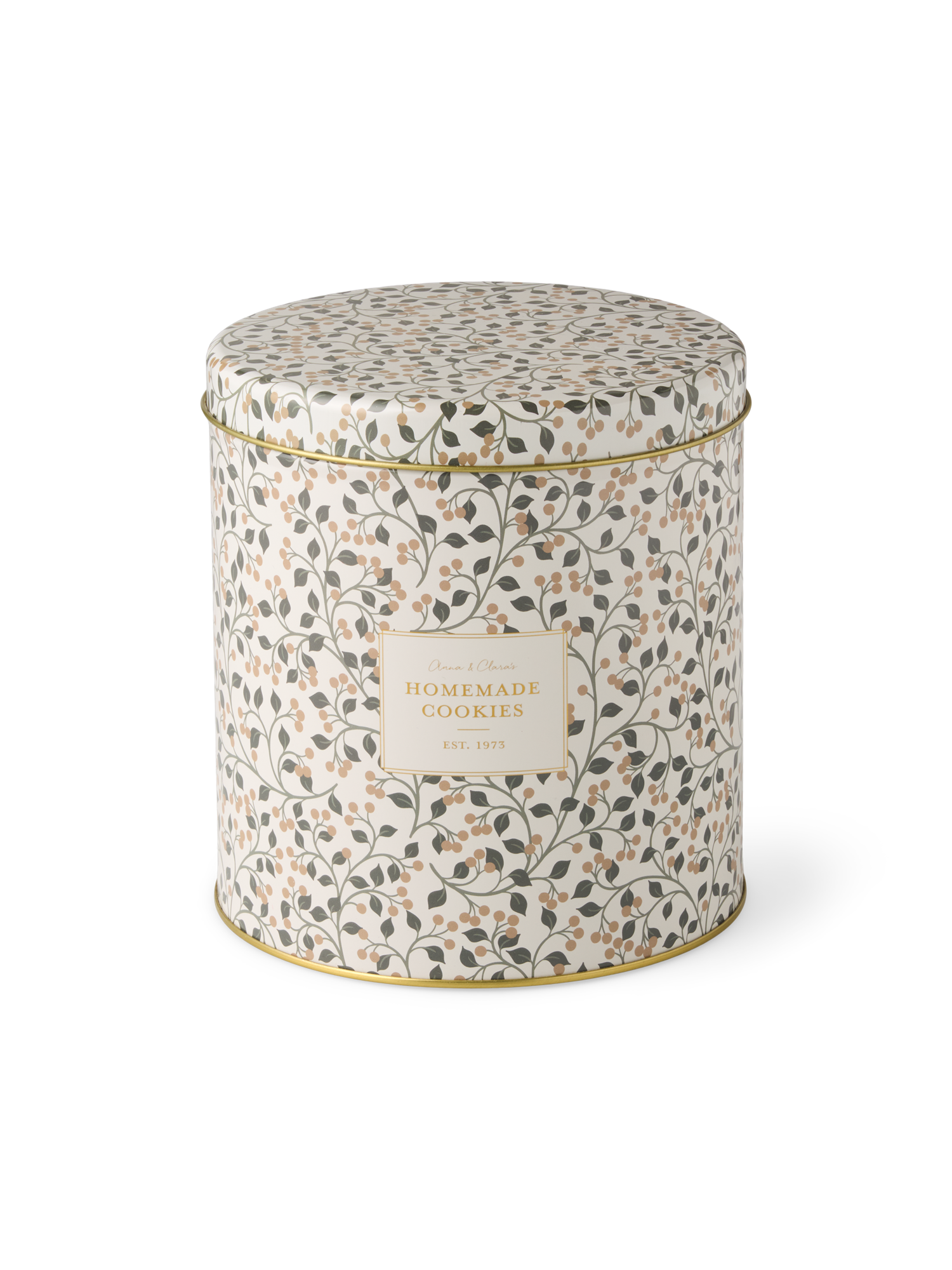 Biscuit tin Iron/tin. Ø15.3 x 16.2 cm.