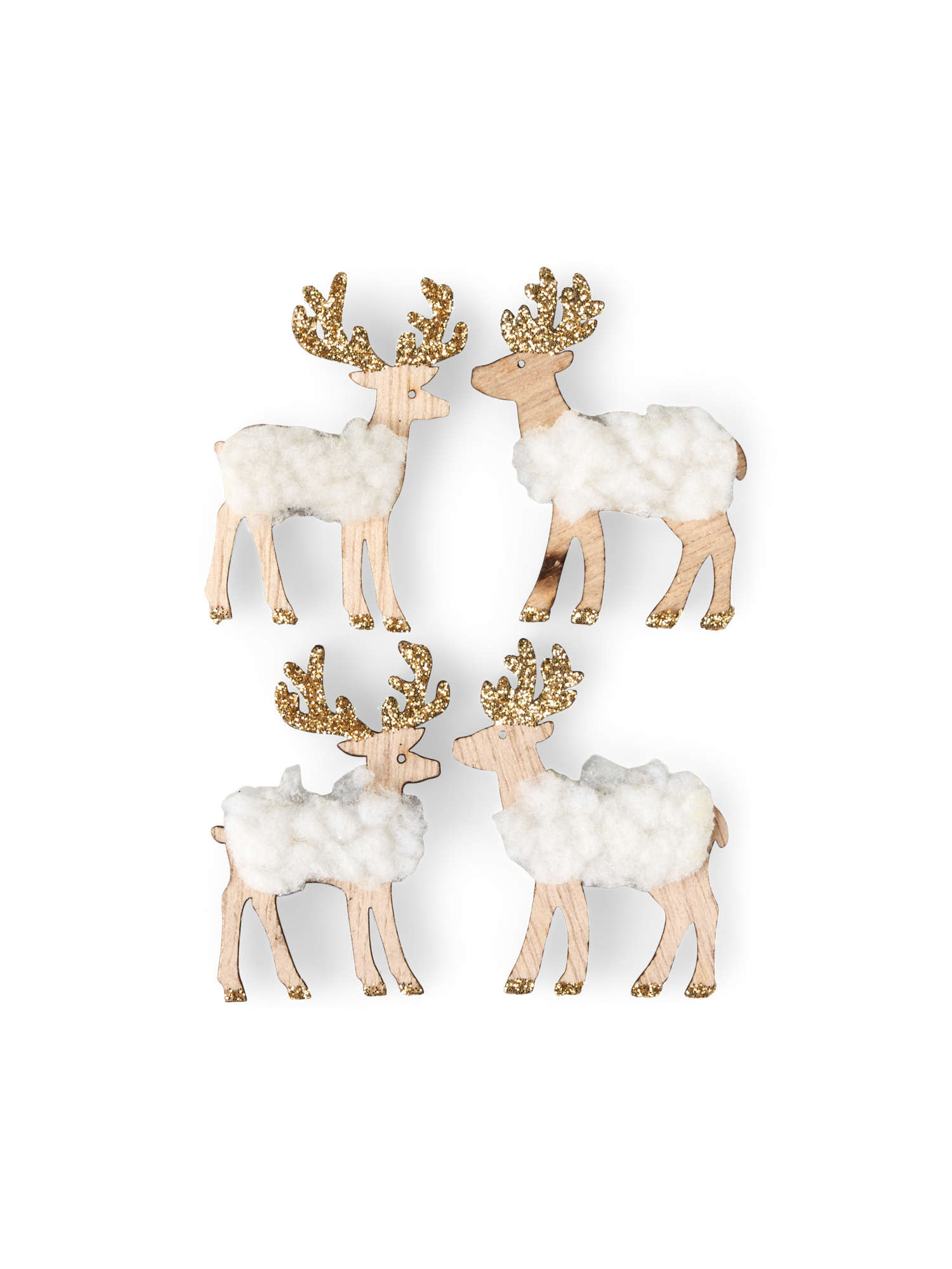 Decorative reindeer stickers Poplar wood/polyester. 4 pcs.