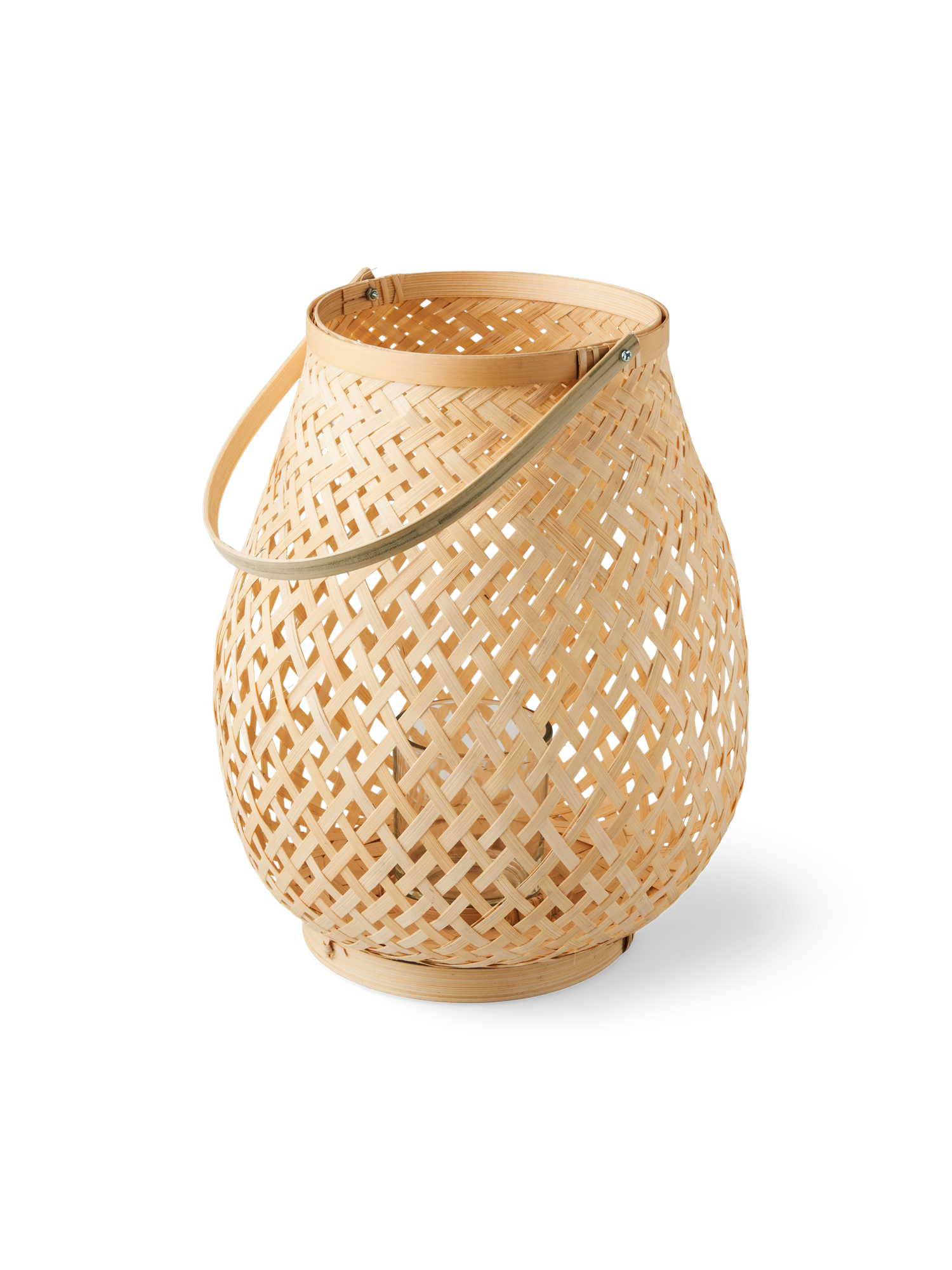 Lantern Bamboo/glass. Ø23 x 28 cm.