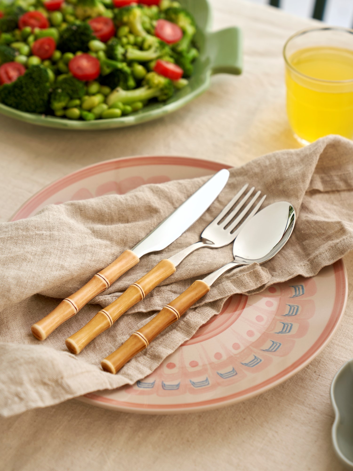 Knife Bamboo Stainless steel/nylon. 22.5 cm. 4 pcs.