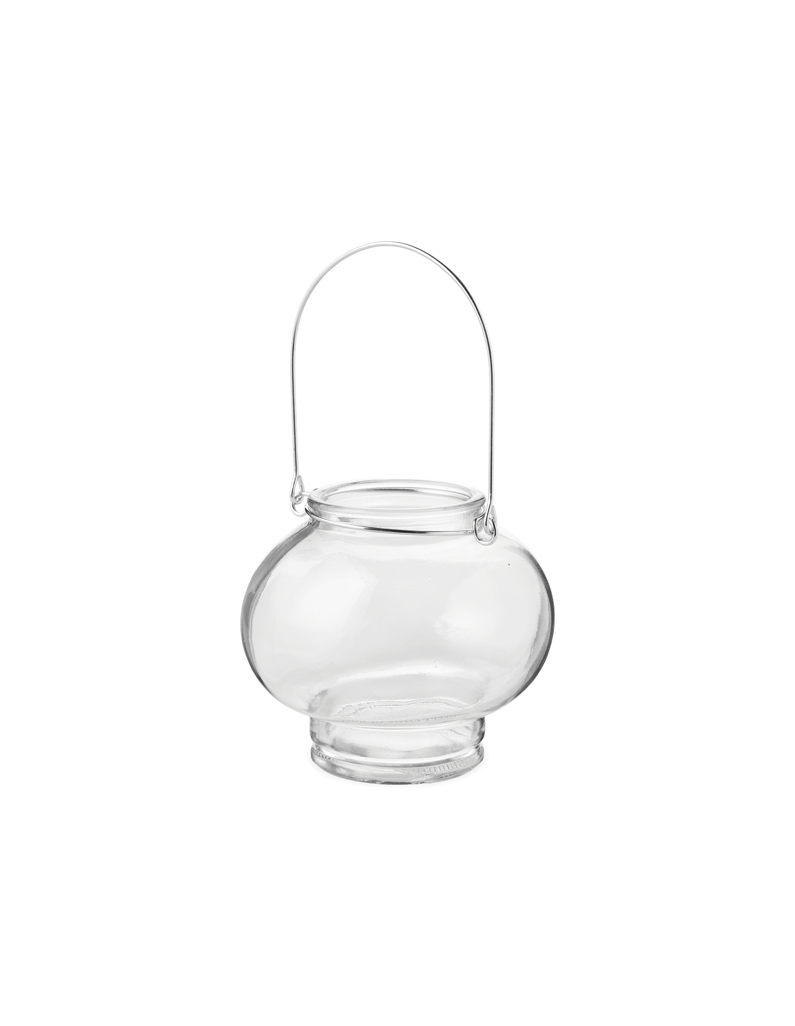 Tealight holder Glass/metal. 9.2 x 8.7 cm.