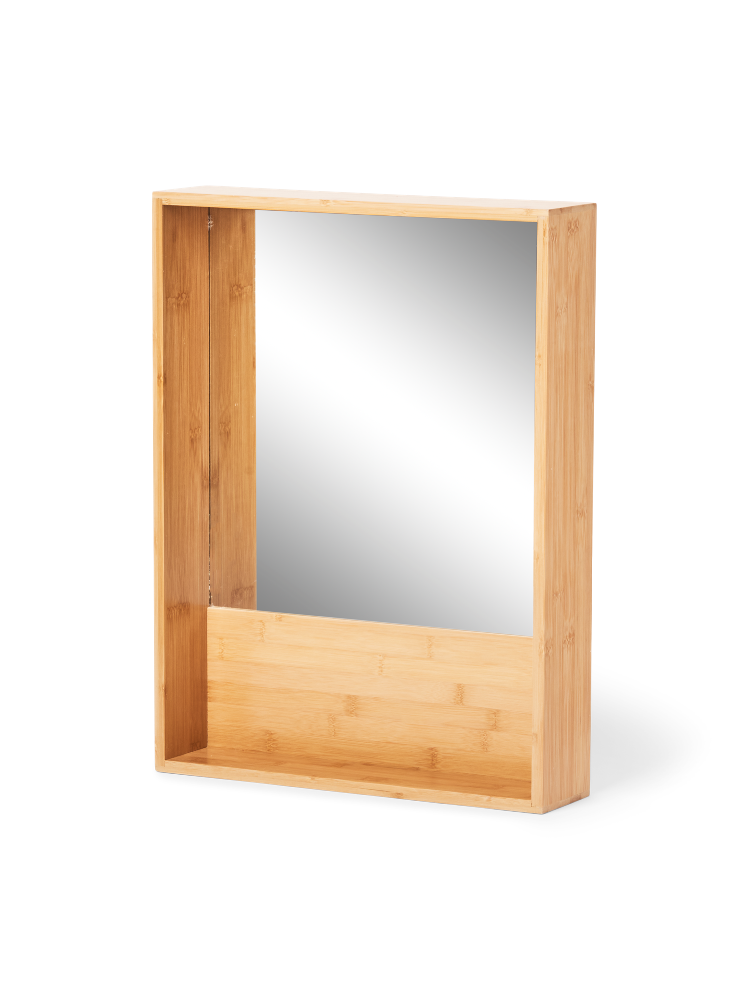 Shelf with mirror Bamboo. 41 x 10 x 55 cm.