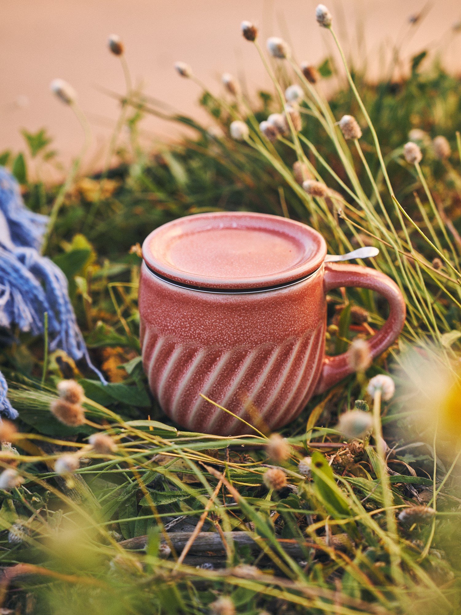 Mug with lid Stoneware. 250 ml.