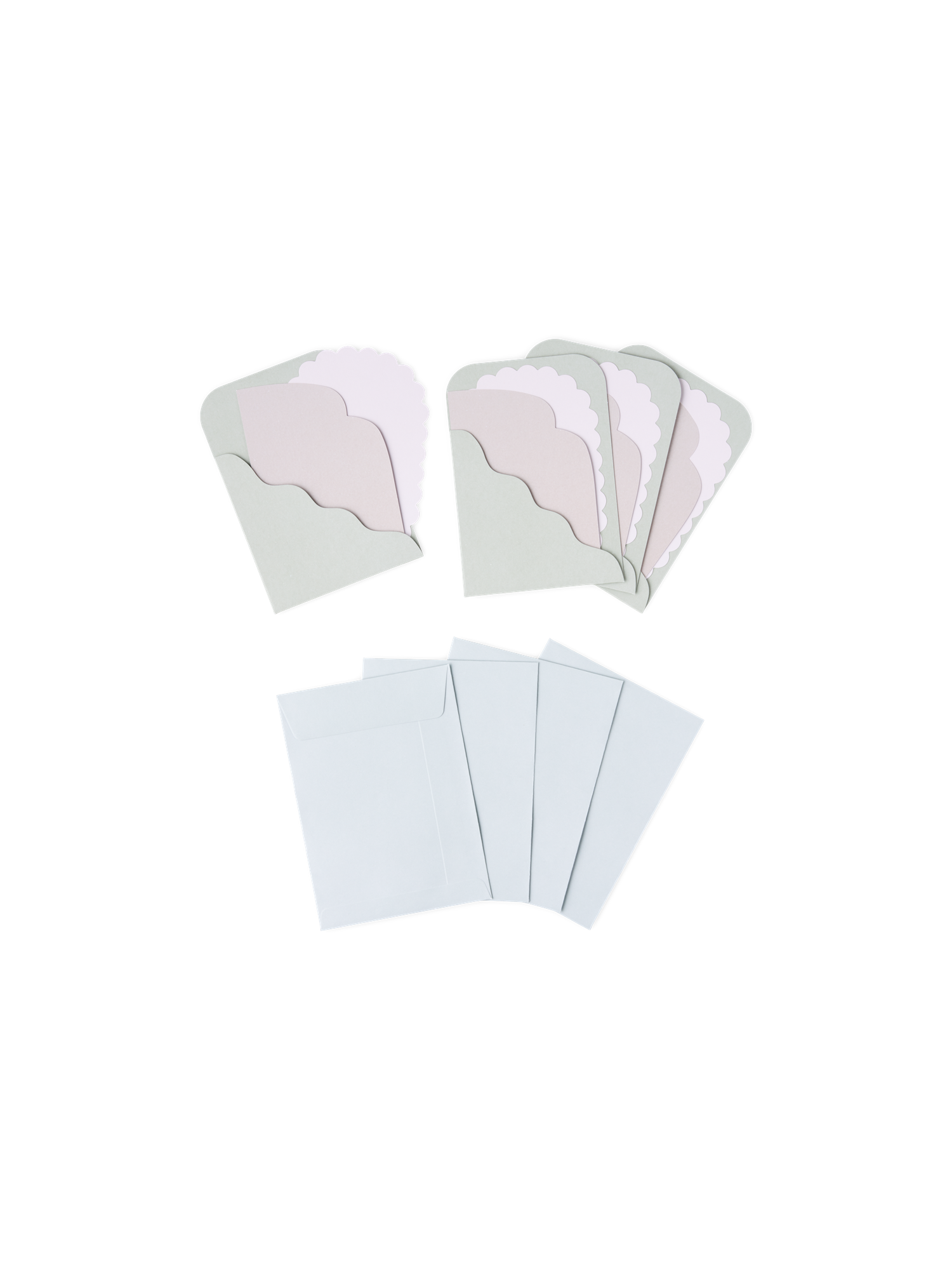 Card with enveloppe 3-in-1 Paper. Set of 4.
