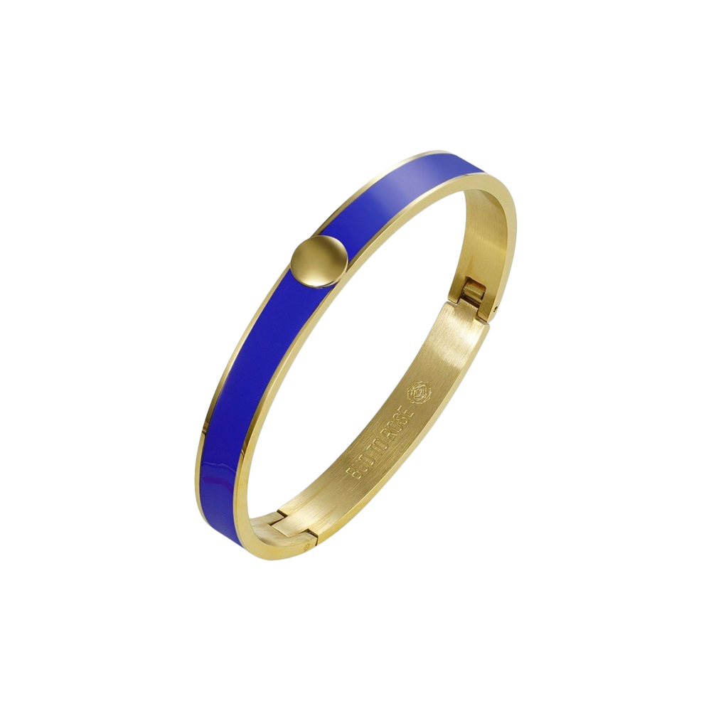 Capri bracelet 14k gold-plated stainless steel/enamel. Ø6 cm.