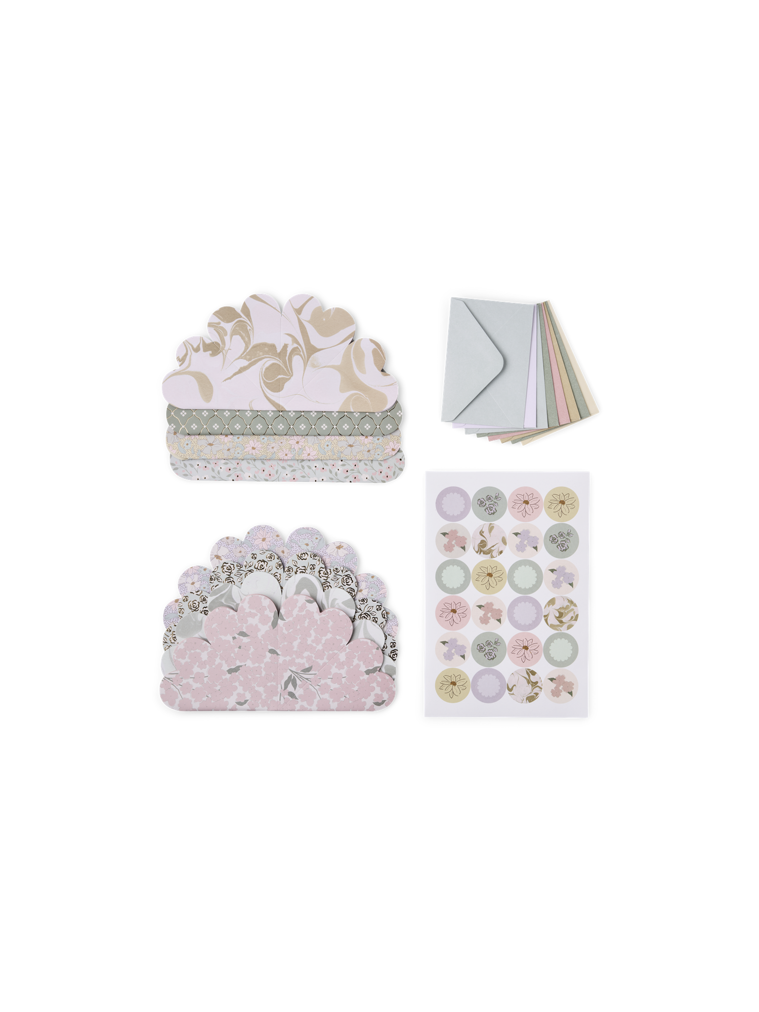 Invitations set Paper. 8 cards and envelopes.