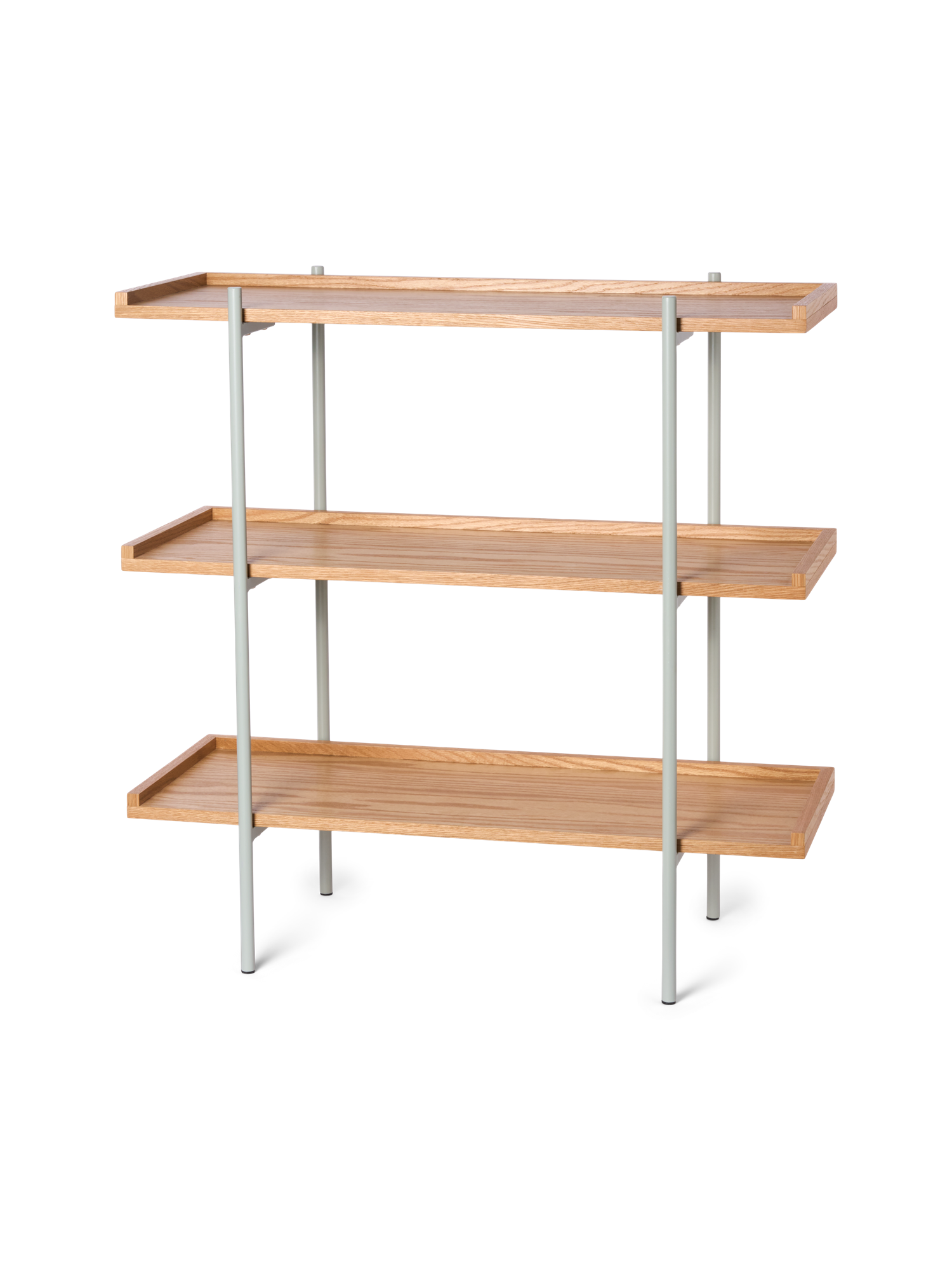 Shelving unit Wood/metal/oak veneer. 80 x 33.5 x 80 cm.