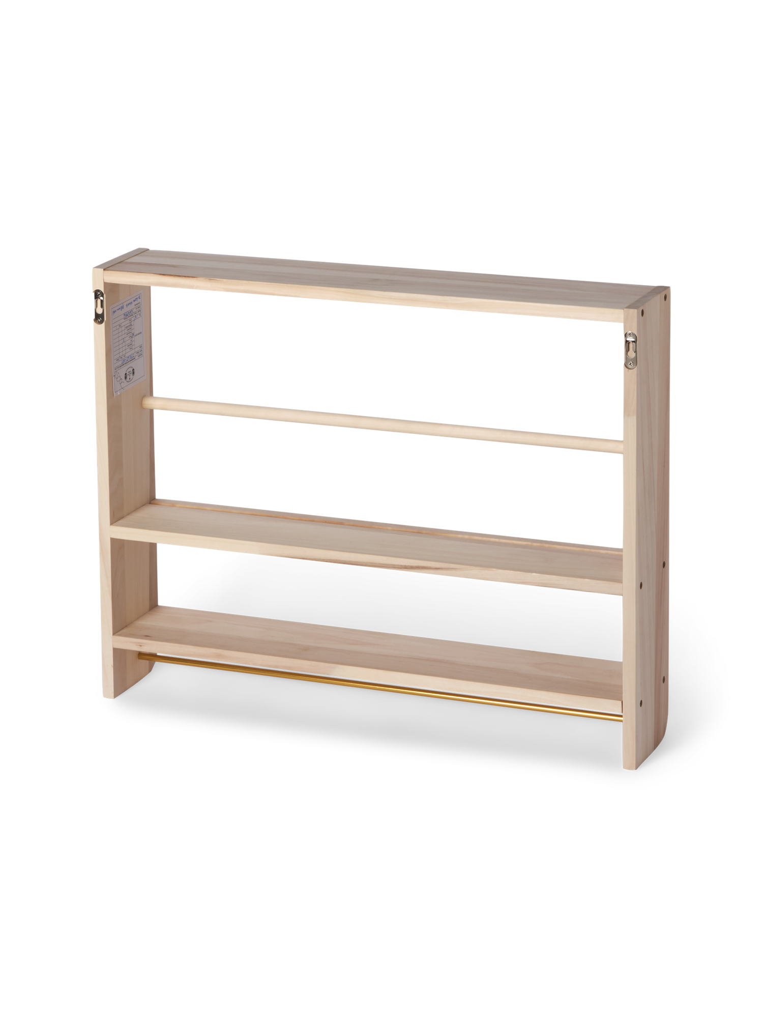 Plate shelf Poplar wood/iron. 66 x 12 x 52 cm.