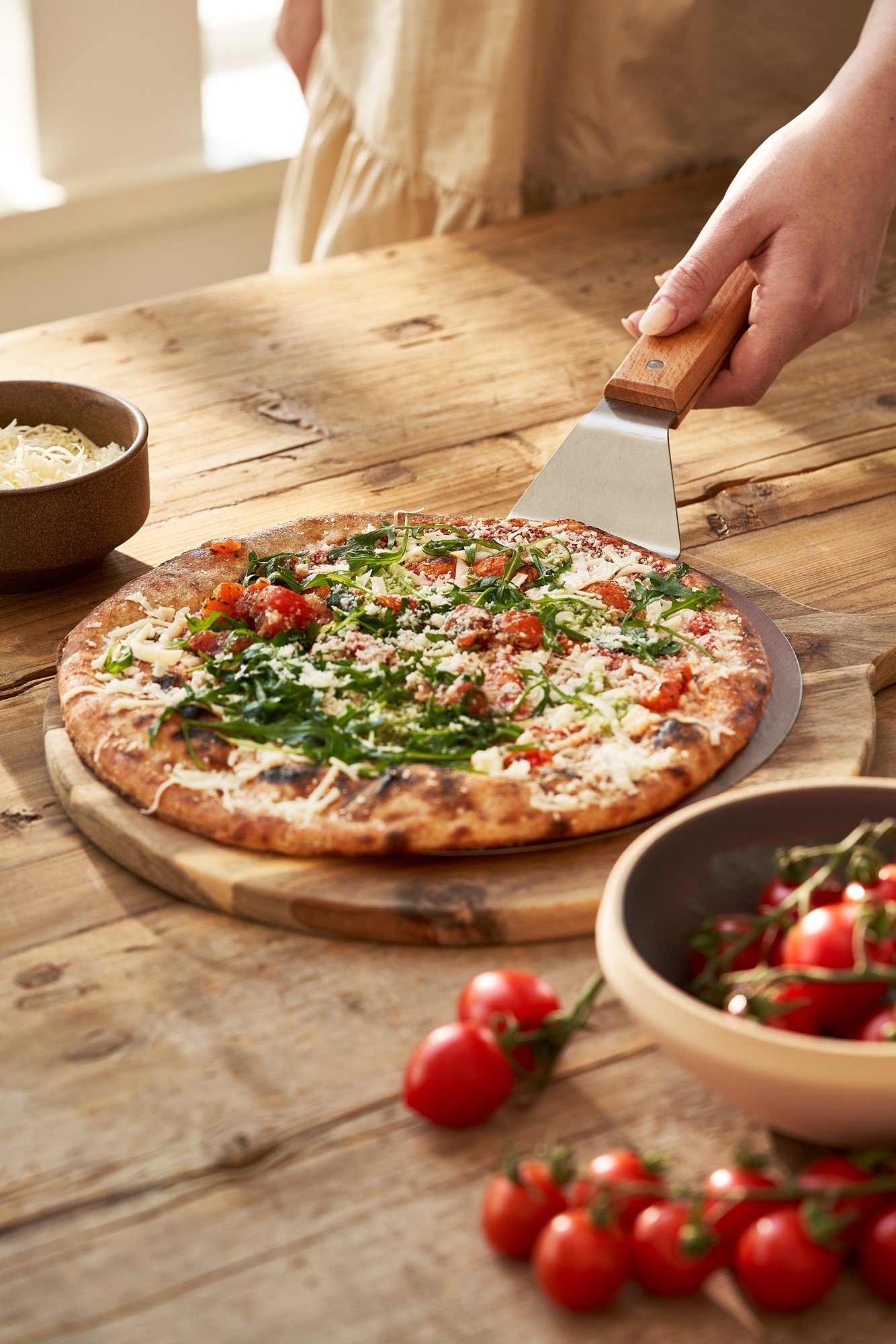 Pizza peel Stainless steel/beech wood. 25.5 cm.