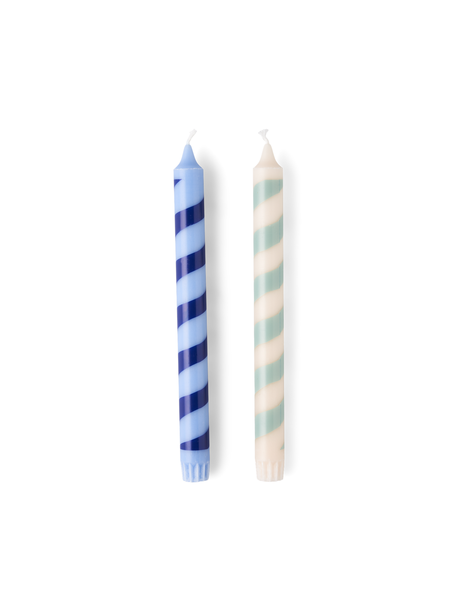 Striped candles 25 cm Stearin/paraffin wax. Ø2.2 x 25 cm. 8 hours. 2 pcs.