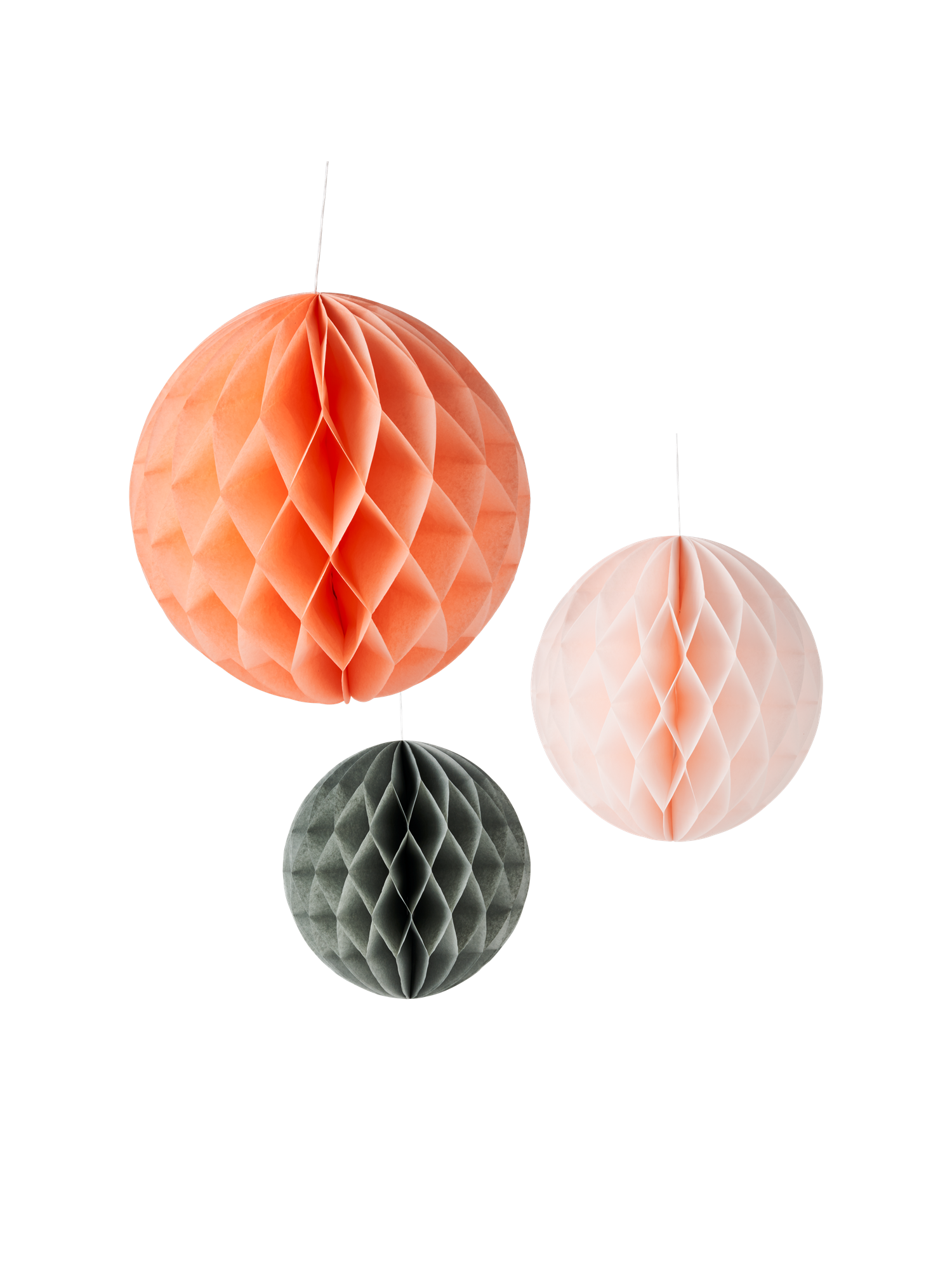 Honeycomb pompoms Paper. Ø20/25/30 cm. 3 pcs.