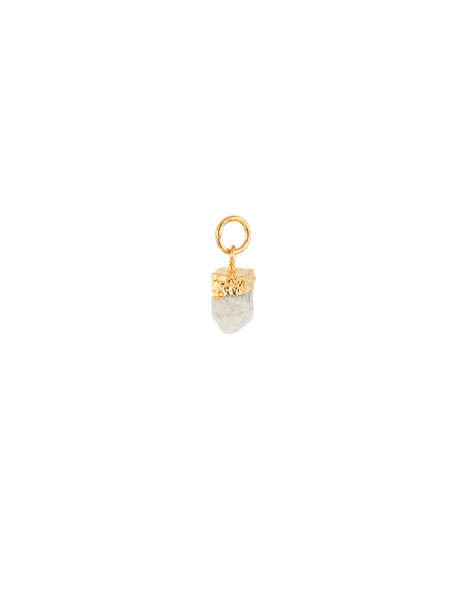 Birthstone June Pendant Brass/3 micron 18k gold-plated/raw moonstone. 1 pc.