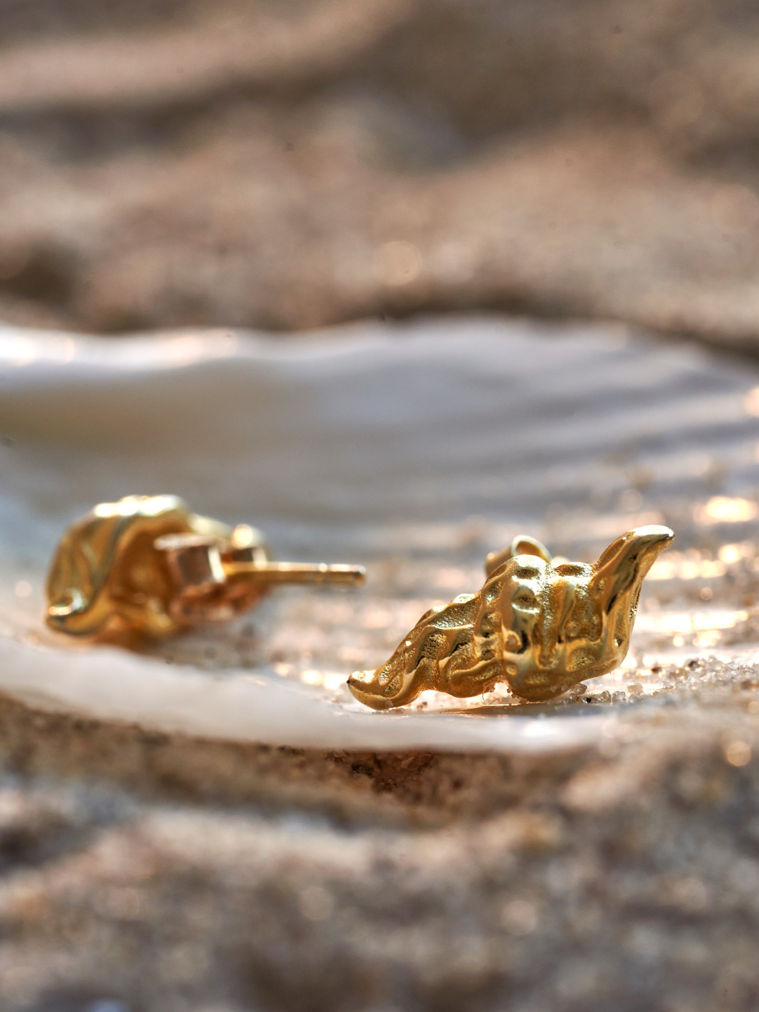 Anna and Clara's anniversary ear studs 925 sterling silver/18k gold-plated. 12mm.