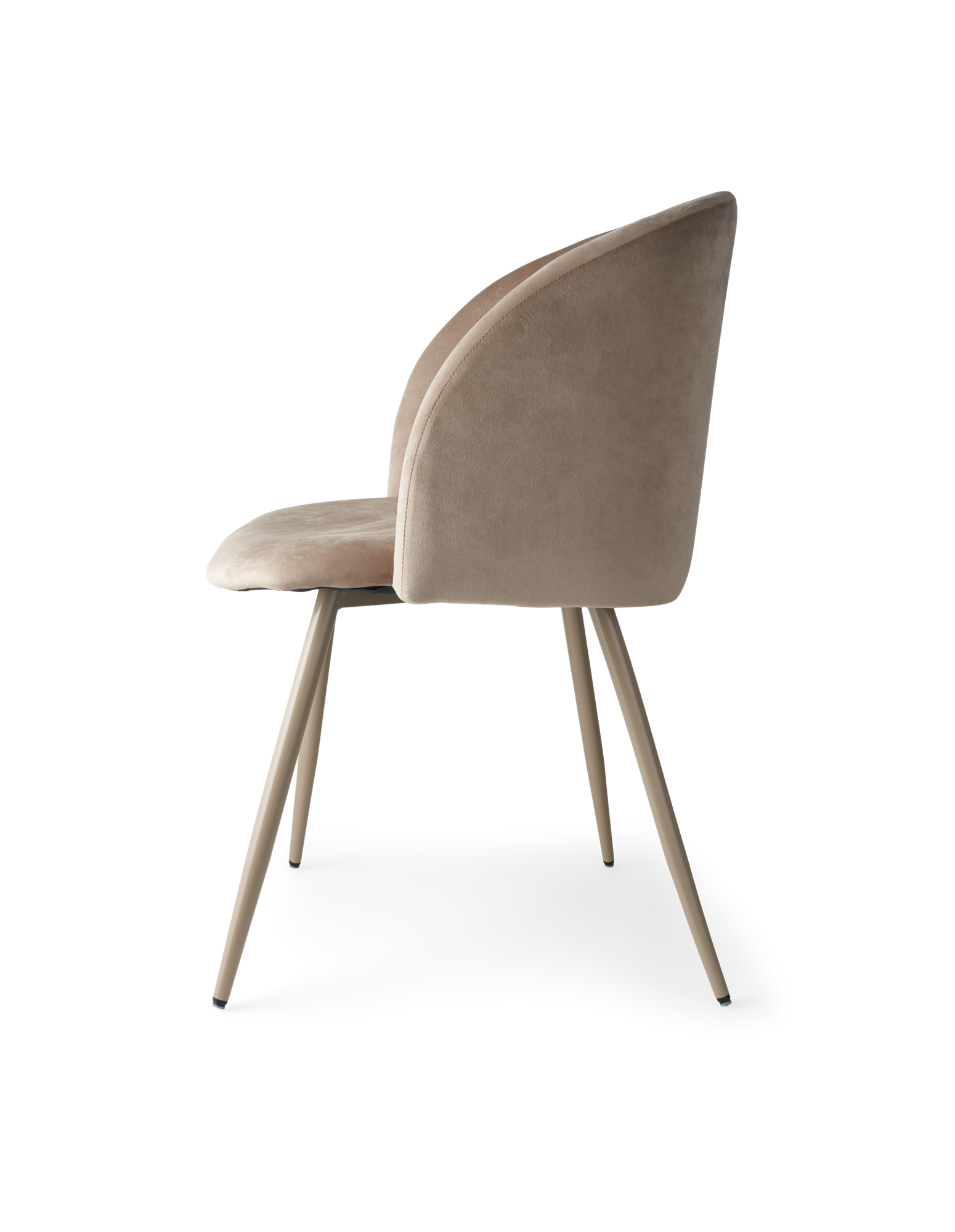 Velvet chair Polyester/poplar wood/iron. 54 x 47 x 81 cm.