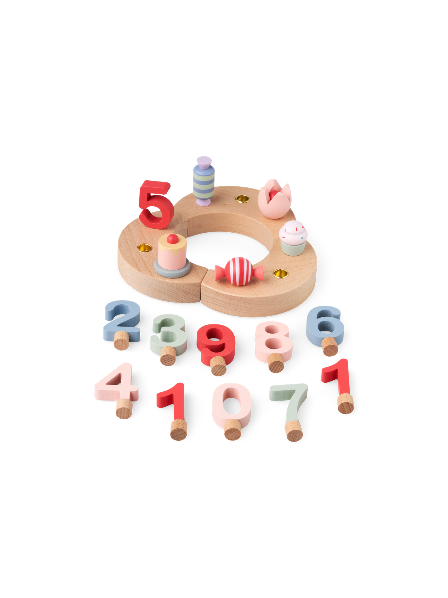 Decorative birthday candleholder Beech wood/MDF. 16 pcs.