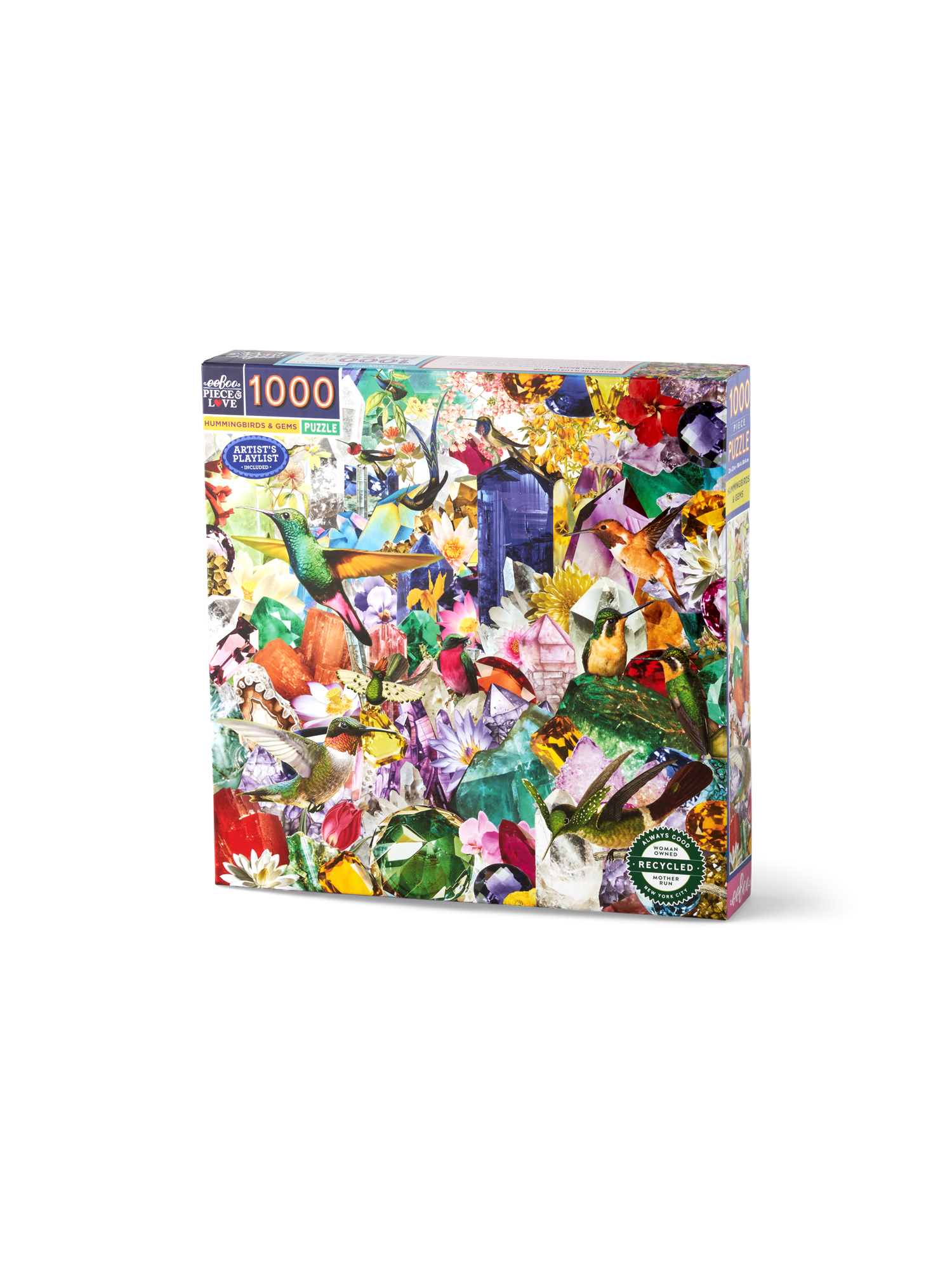Hummingbirds and Gems puzzle 1000 pieces Paper. 58 x 58 cm.