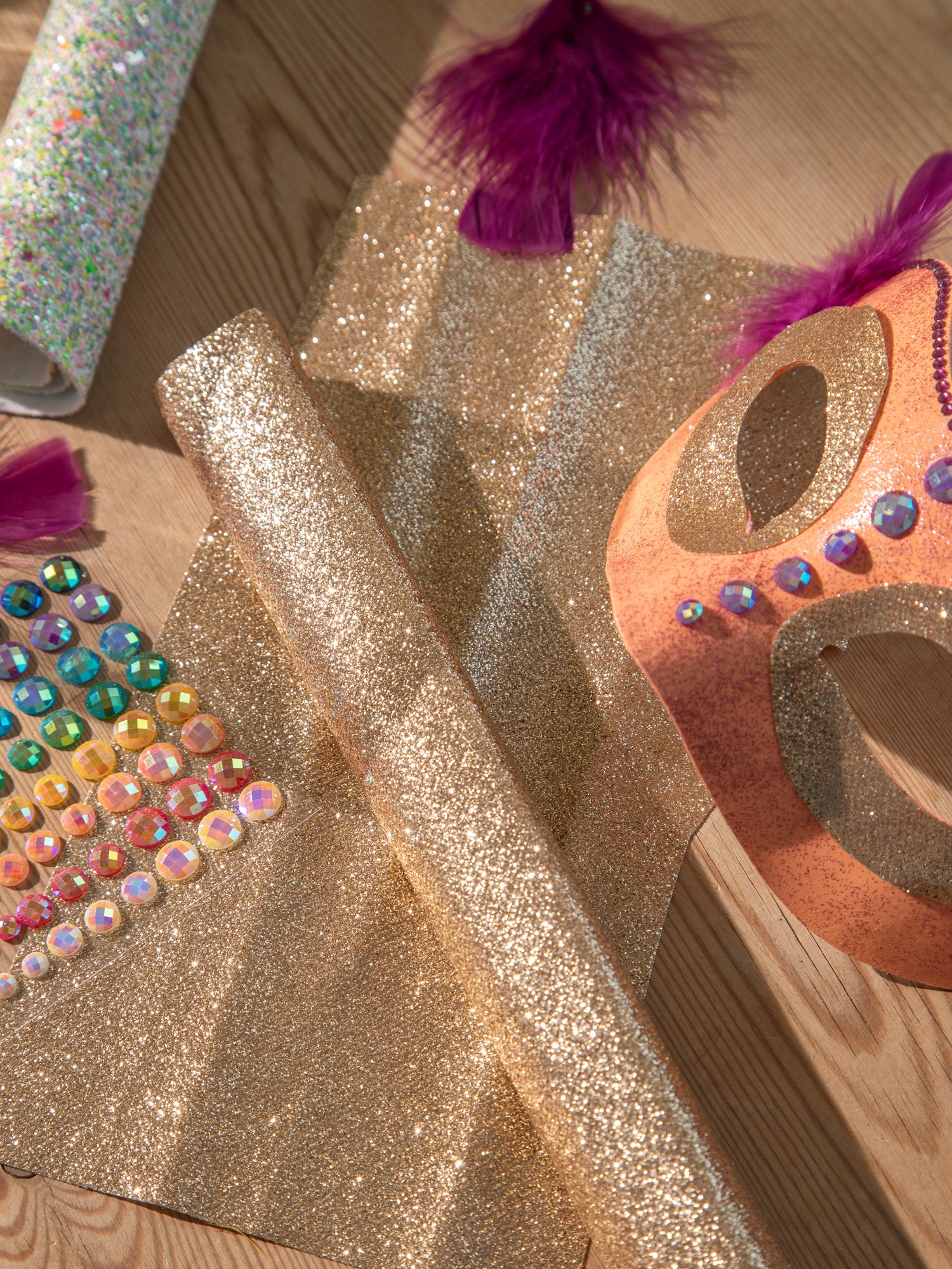 Glitter fabric Polyester/PET. 25 x 28 cm.