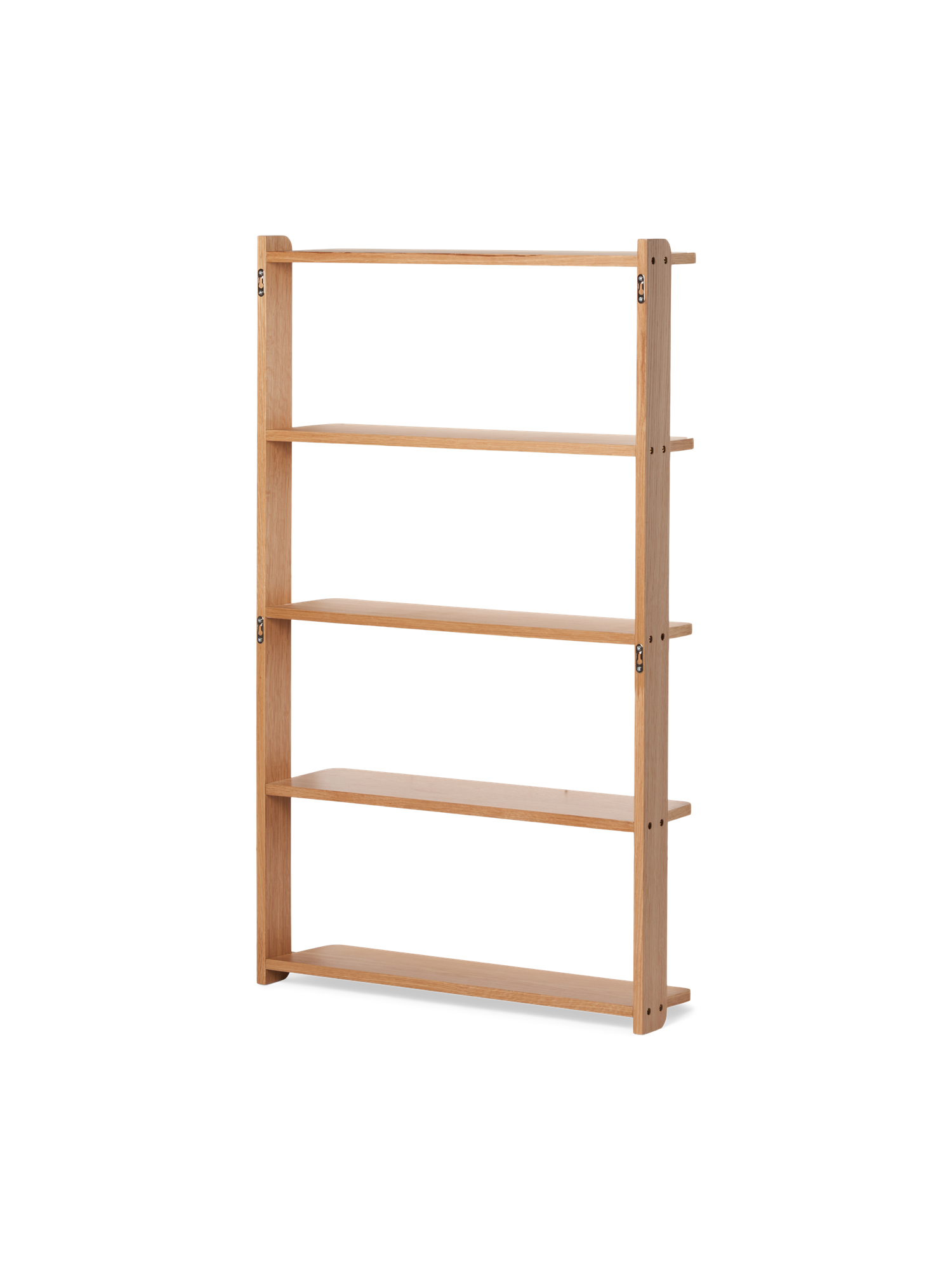 Tiered wall shelf MDF/solid oak/oak veneer. 65 x 108 x 17 cm.