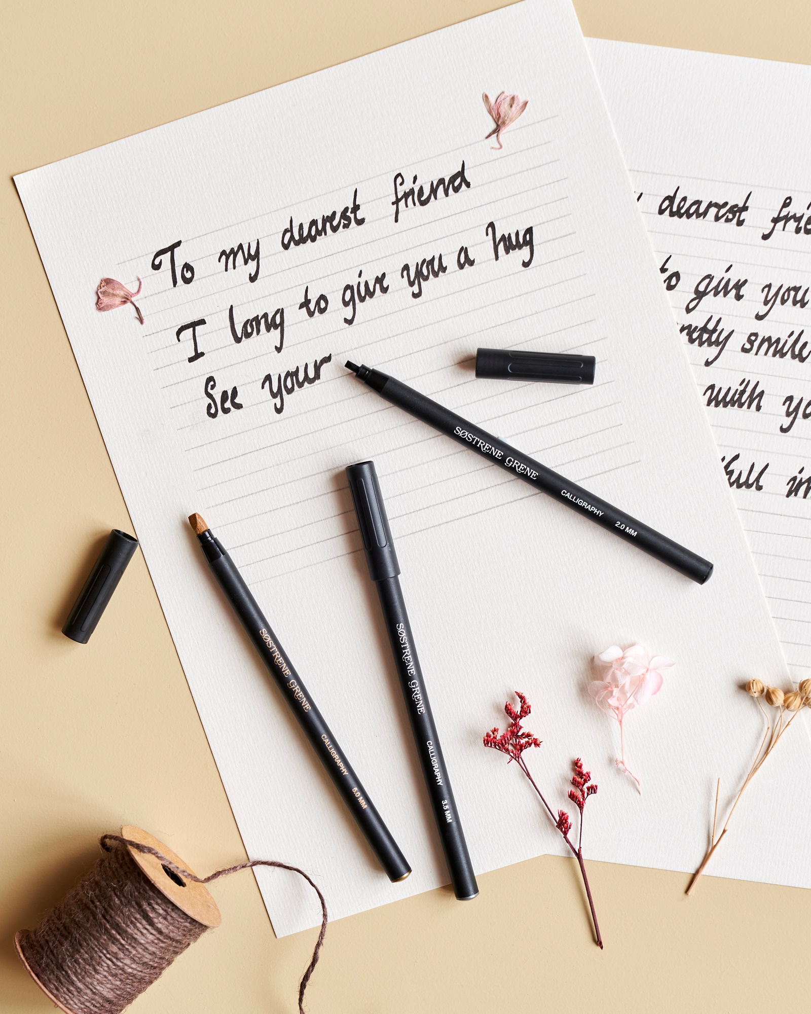 Calligraphy set Water-based ink. 2.0/3.5/5.0 mm. 3 pcs.