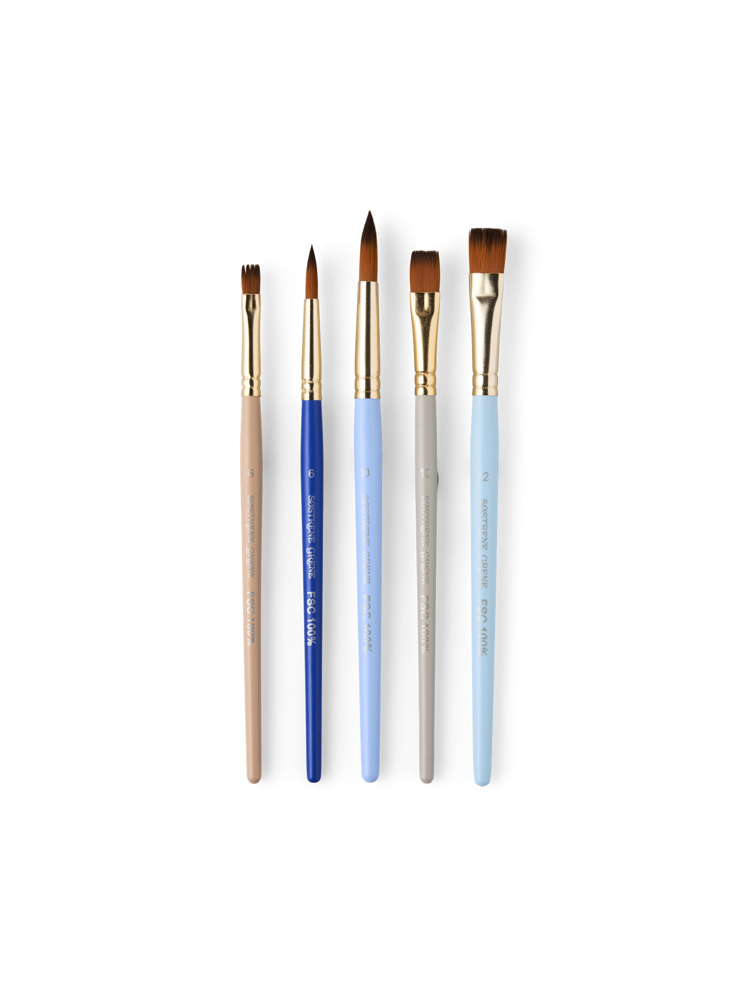 Paintbrush set Birch wood/nylon hair. 5 pcs.