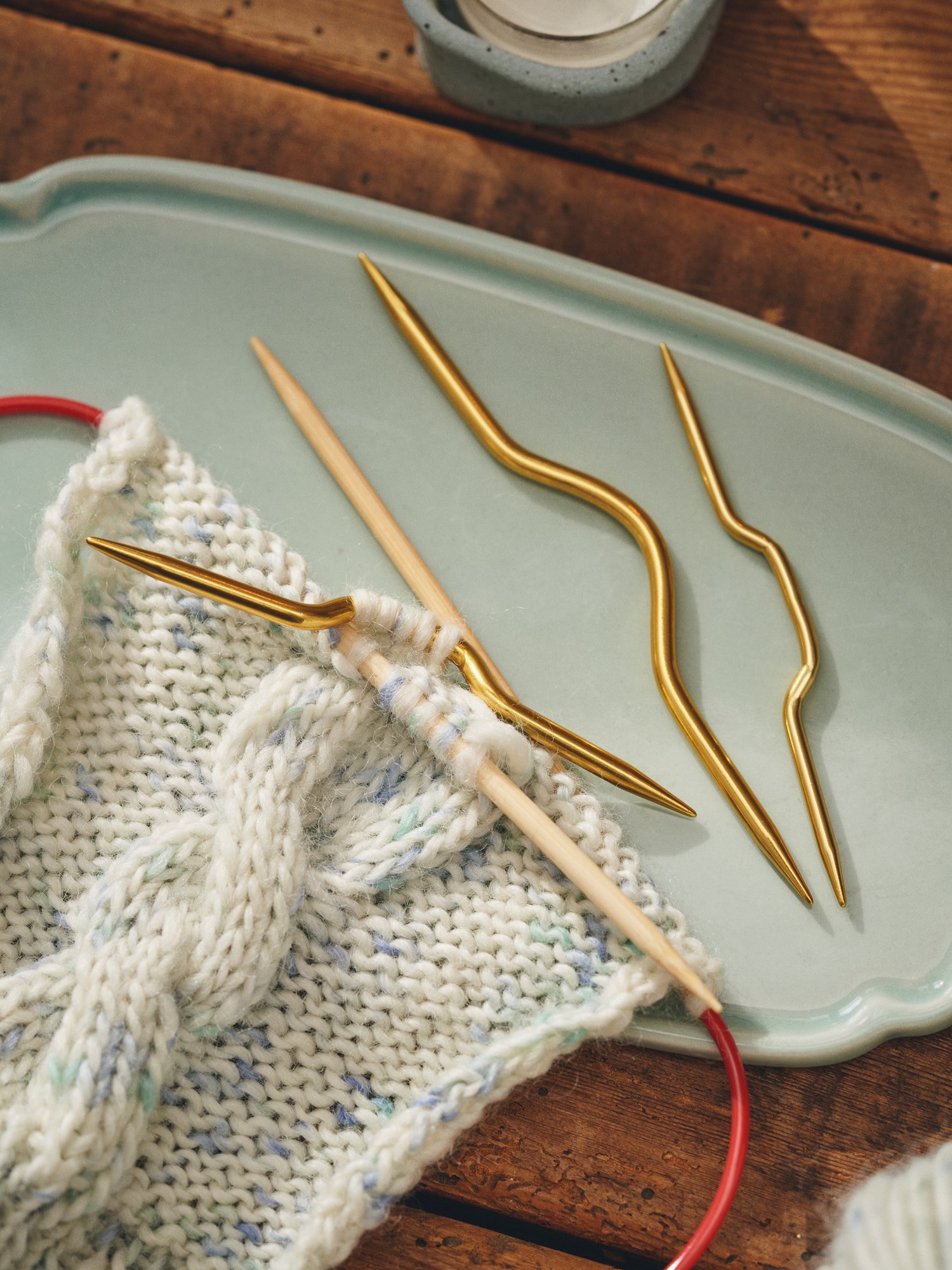 Cable knitting needles 13/10/9 cm. 3 pcs.