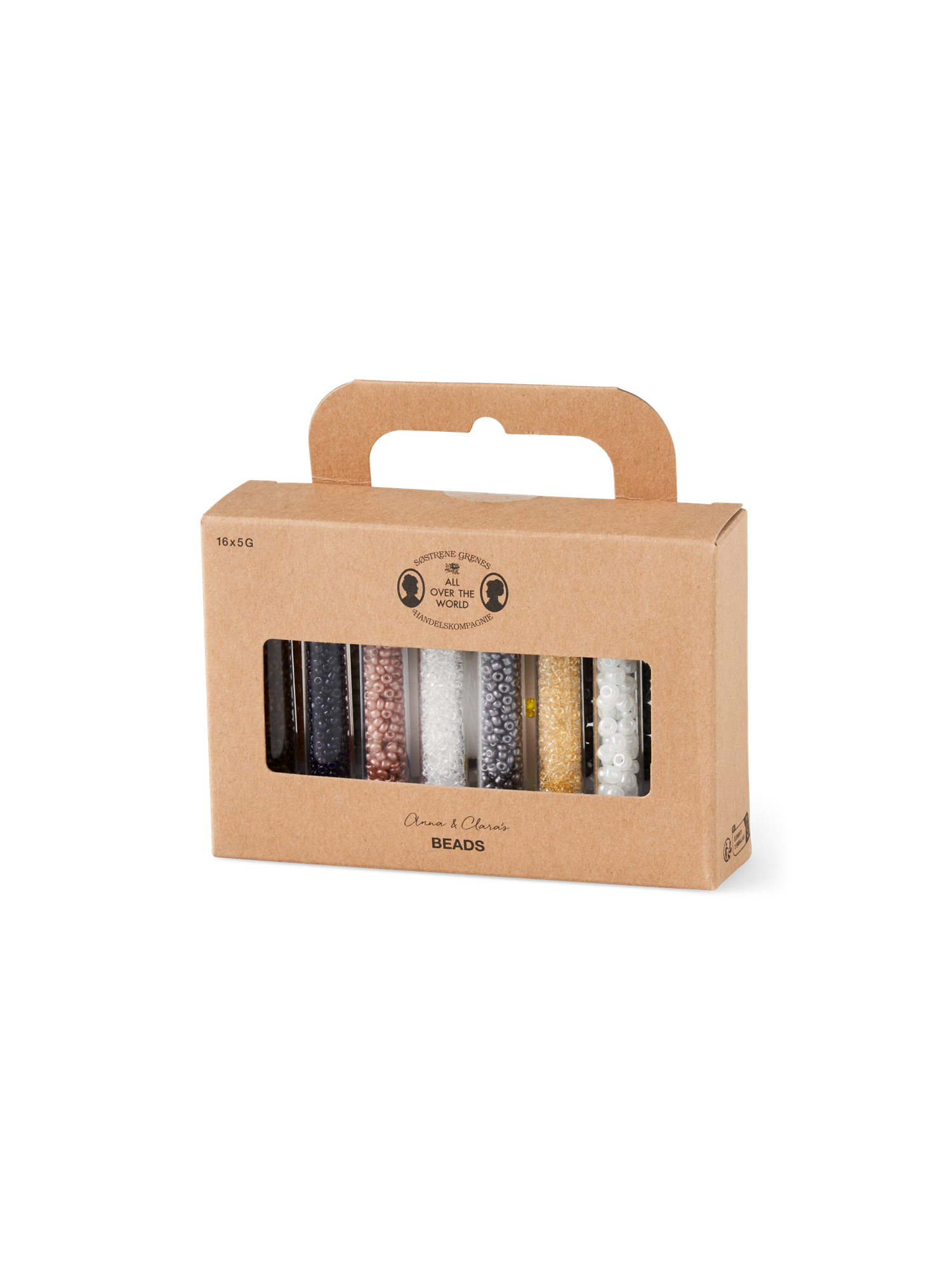 Beads set 2 sizes. 16 x 5 g.