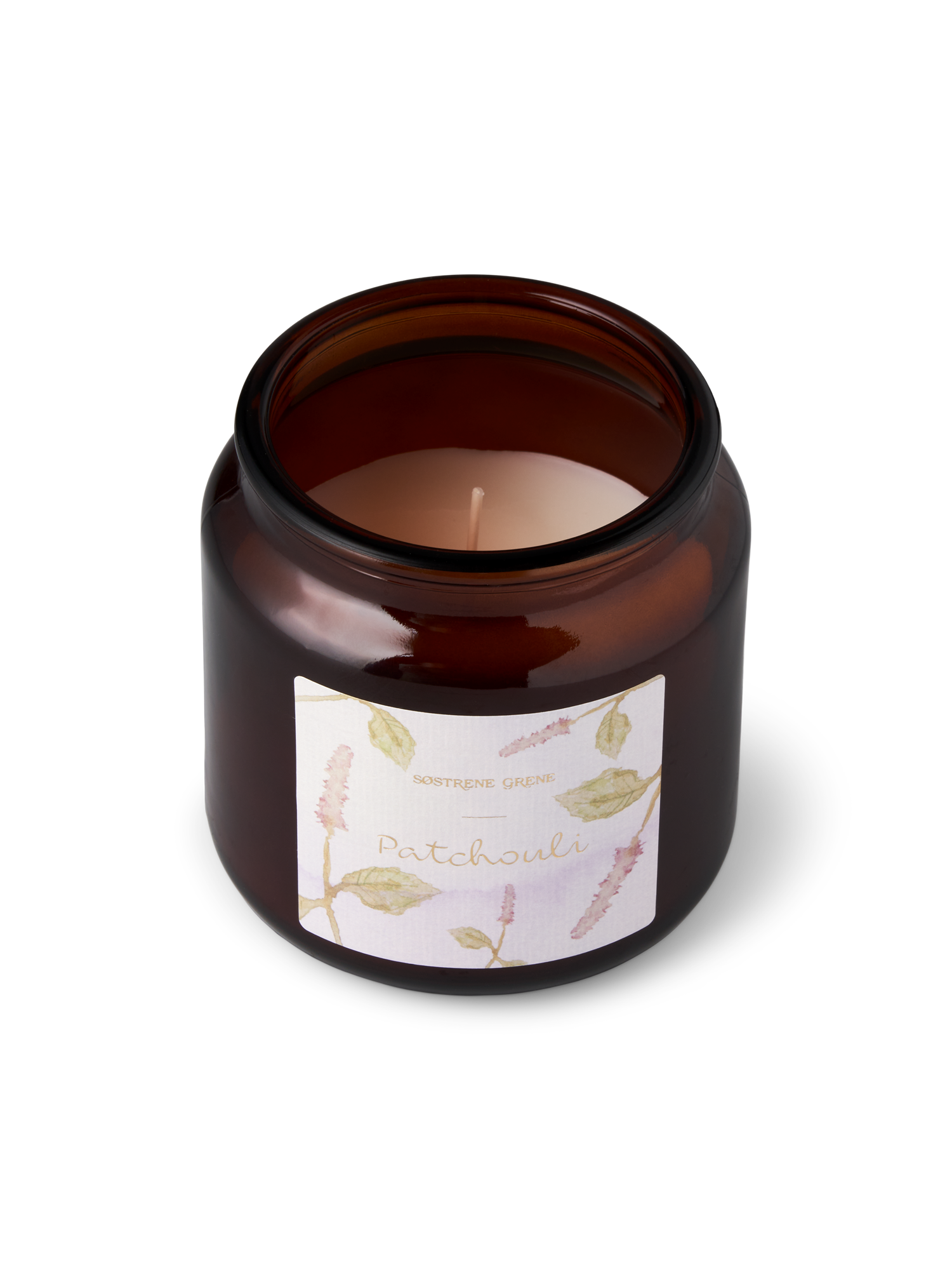 Scented candle Patchouli Rapeseed wax/scent/glass/. 70 hours.