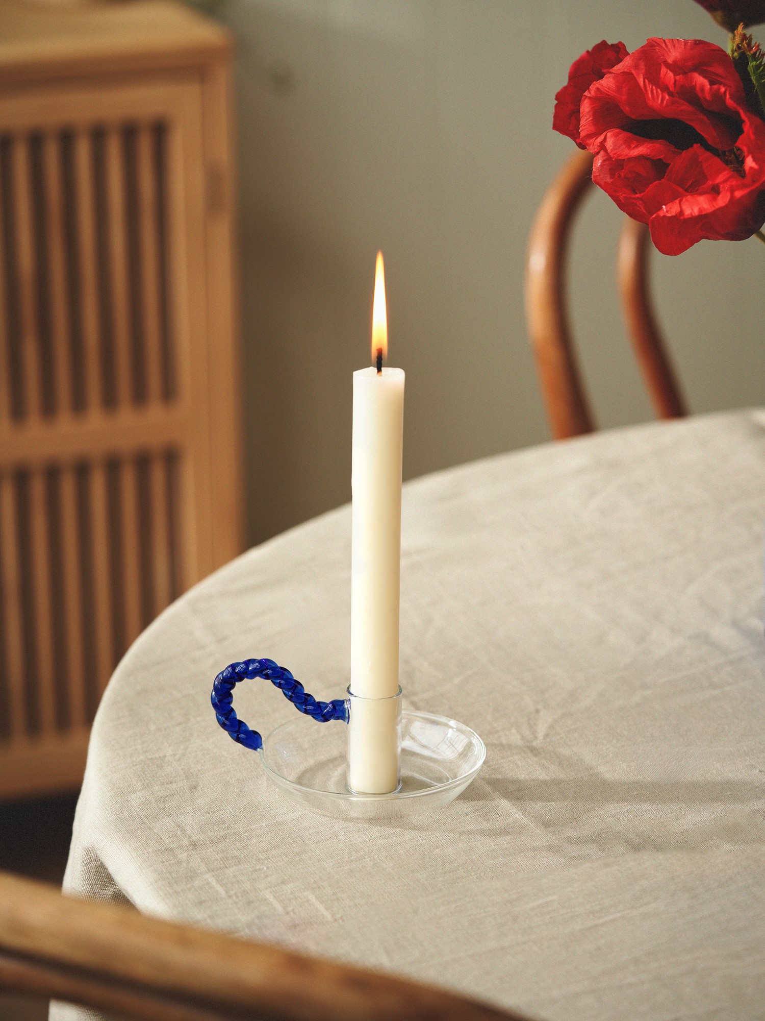 Candleholder Glass. Ø10 x 6 cm.