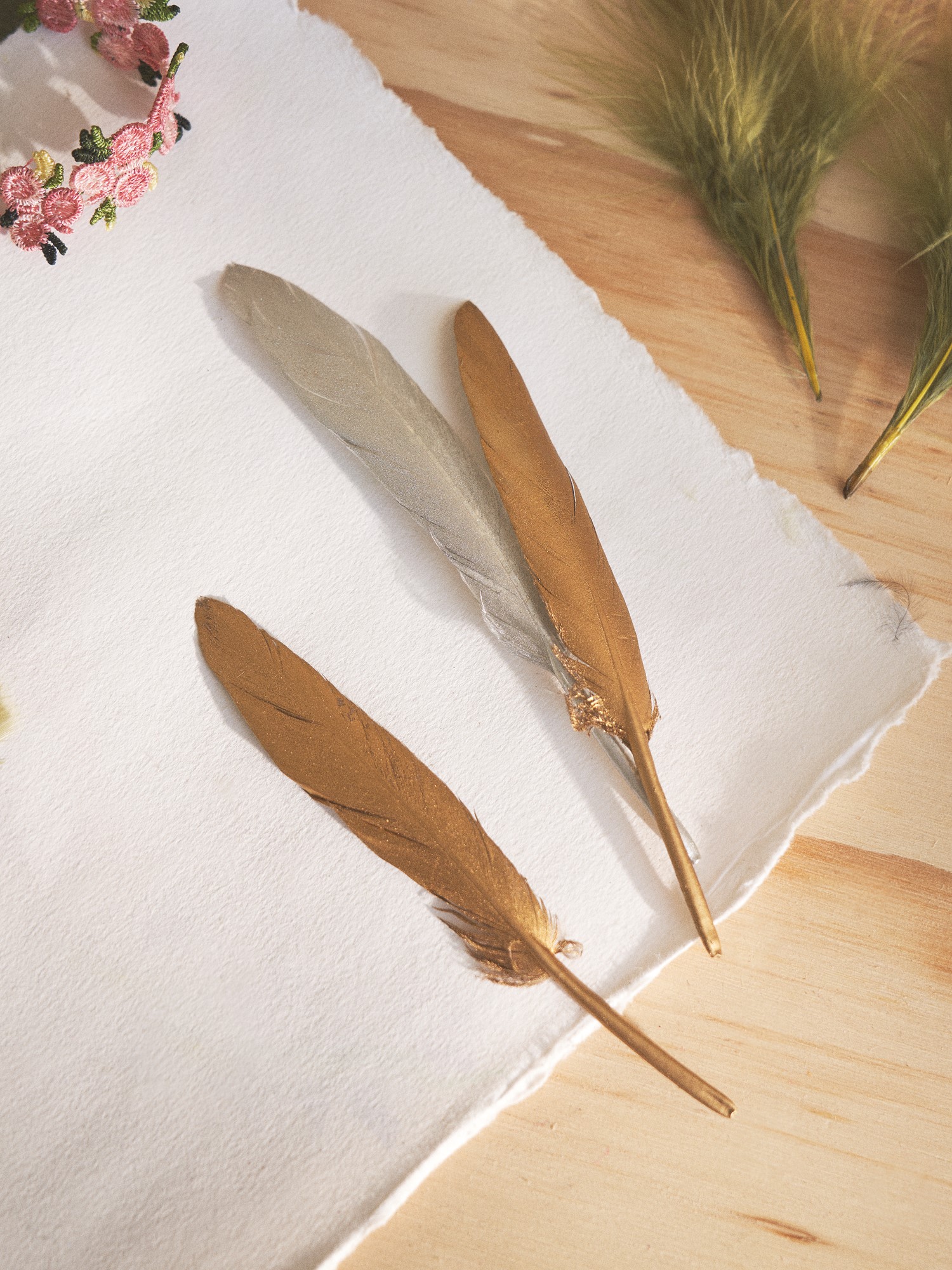 Feathers Goose feathers. 6 pcs.