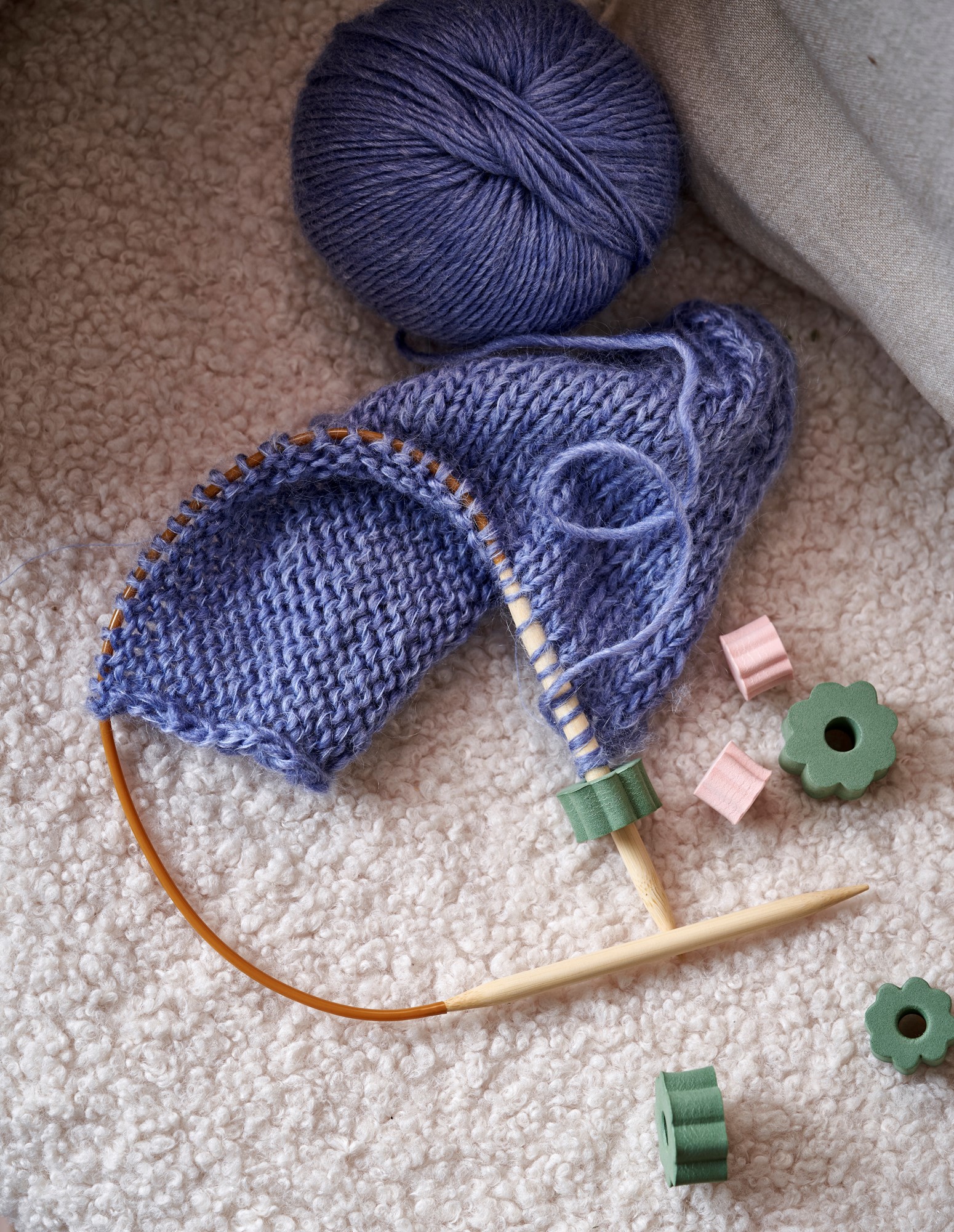 Circular knitting needles 8 mm Bamboo/TPE. 8 mm x 60 cm.