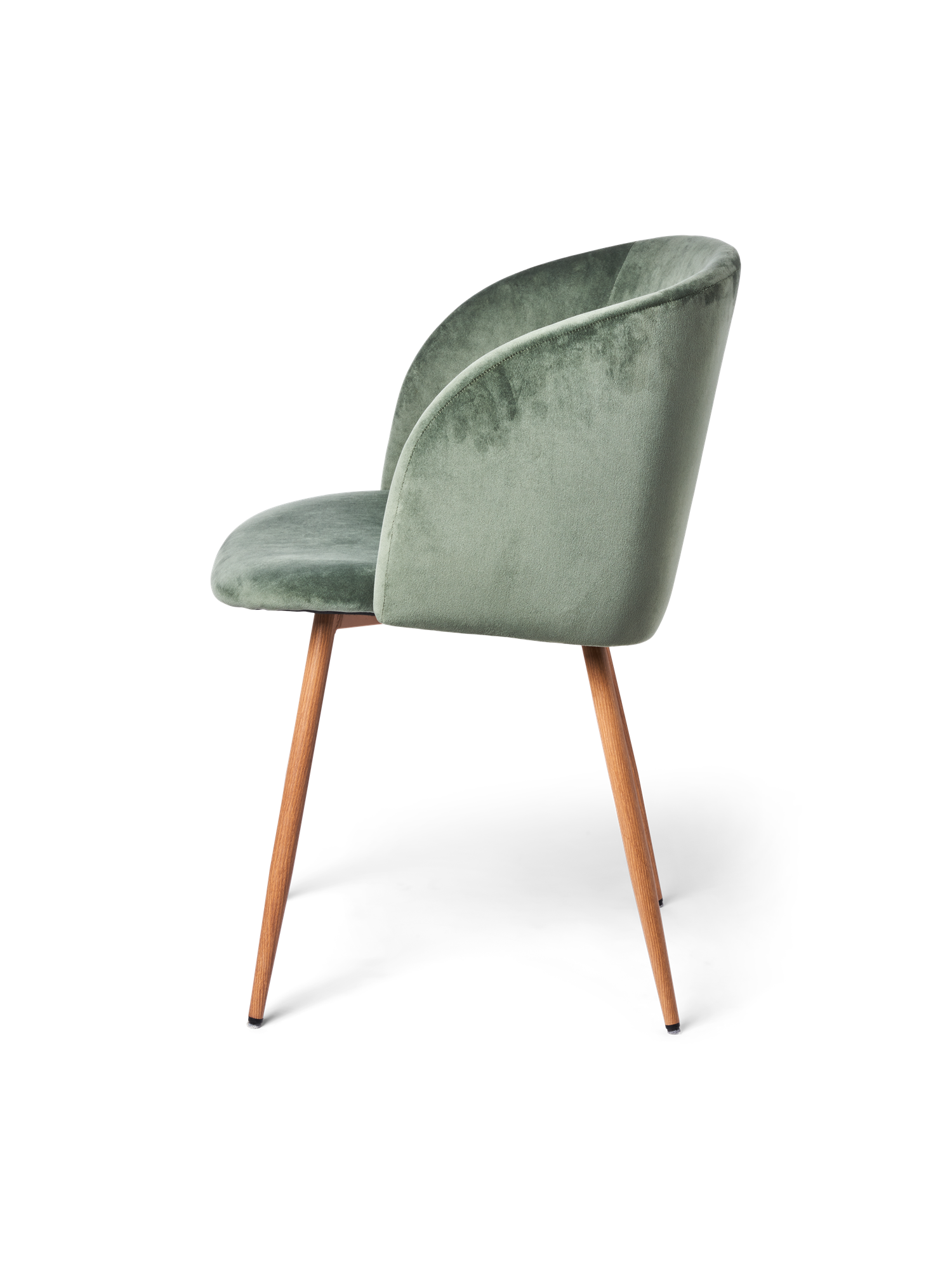 Velvet chair Polyester/poplar wood/iron. 54 x 47 x 81 cm.