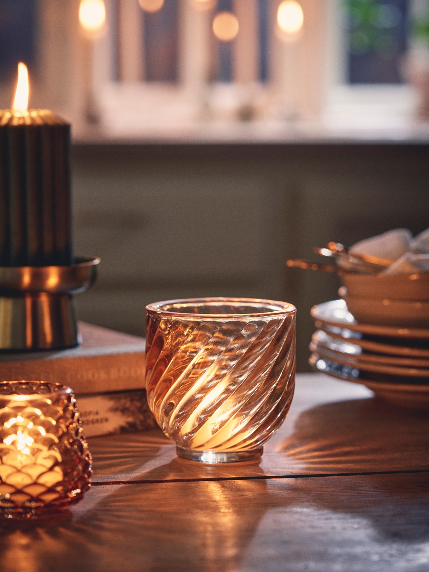 Tealight holder Glass. Ø9 x 9 cm.