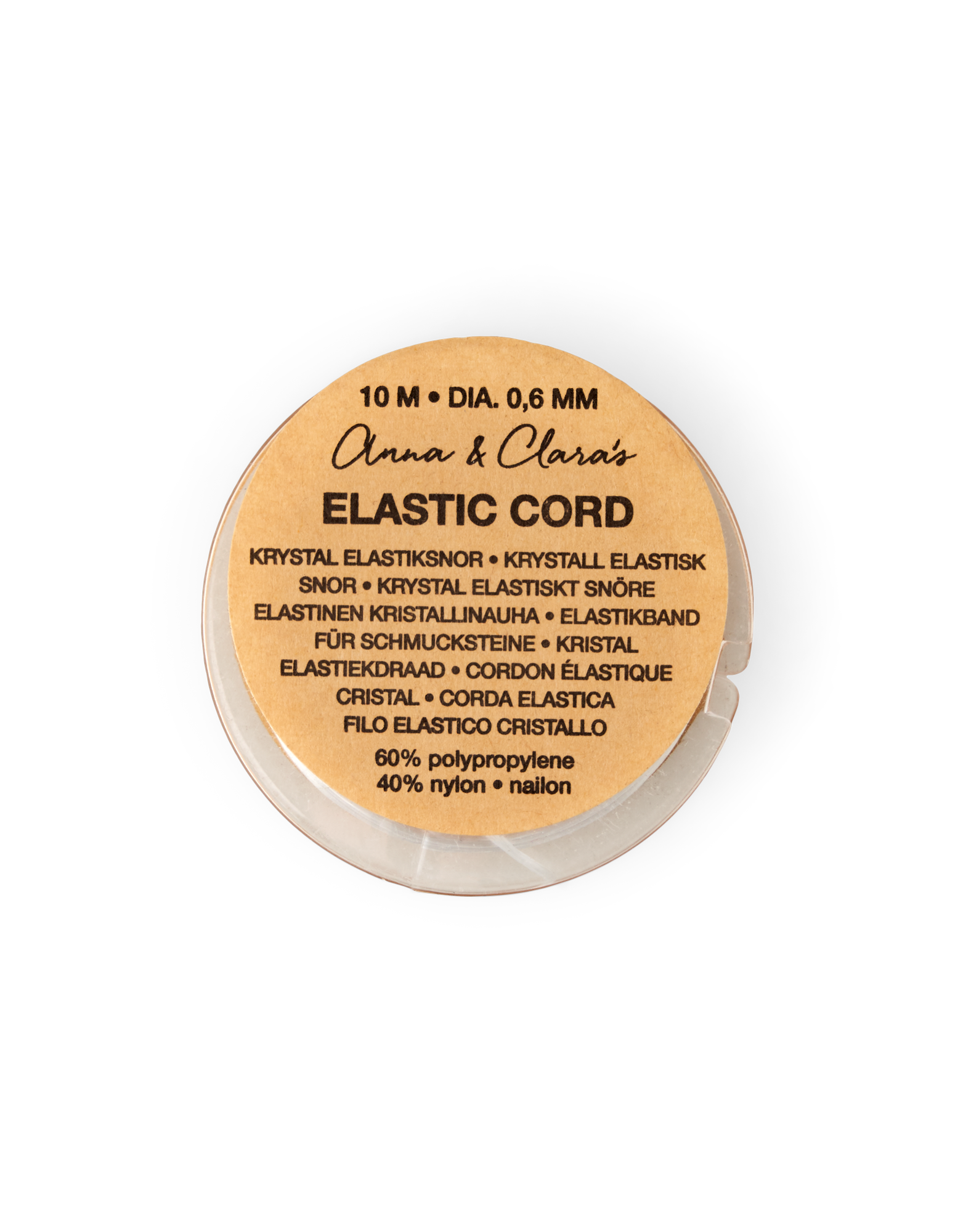 Elastic string Elastane. 0.6 x 0.2 mm. 10 m.