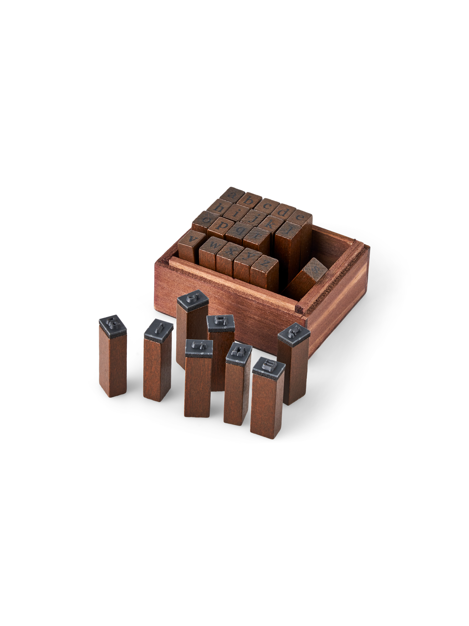 Alphabet stamps Pinewood. 28 pcs.