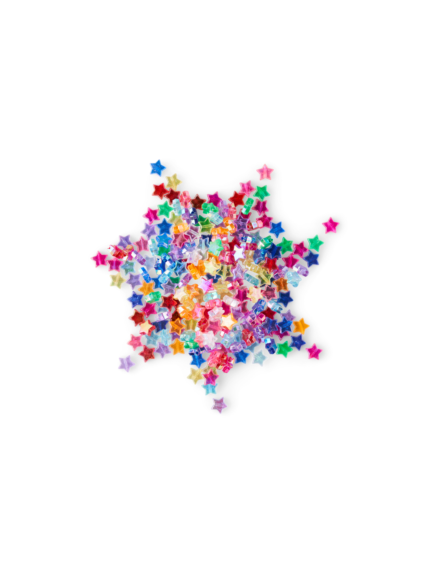 Mixed star beads 4/7 mm. 50 g.