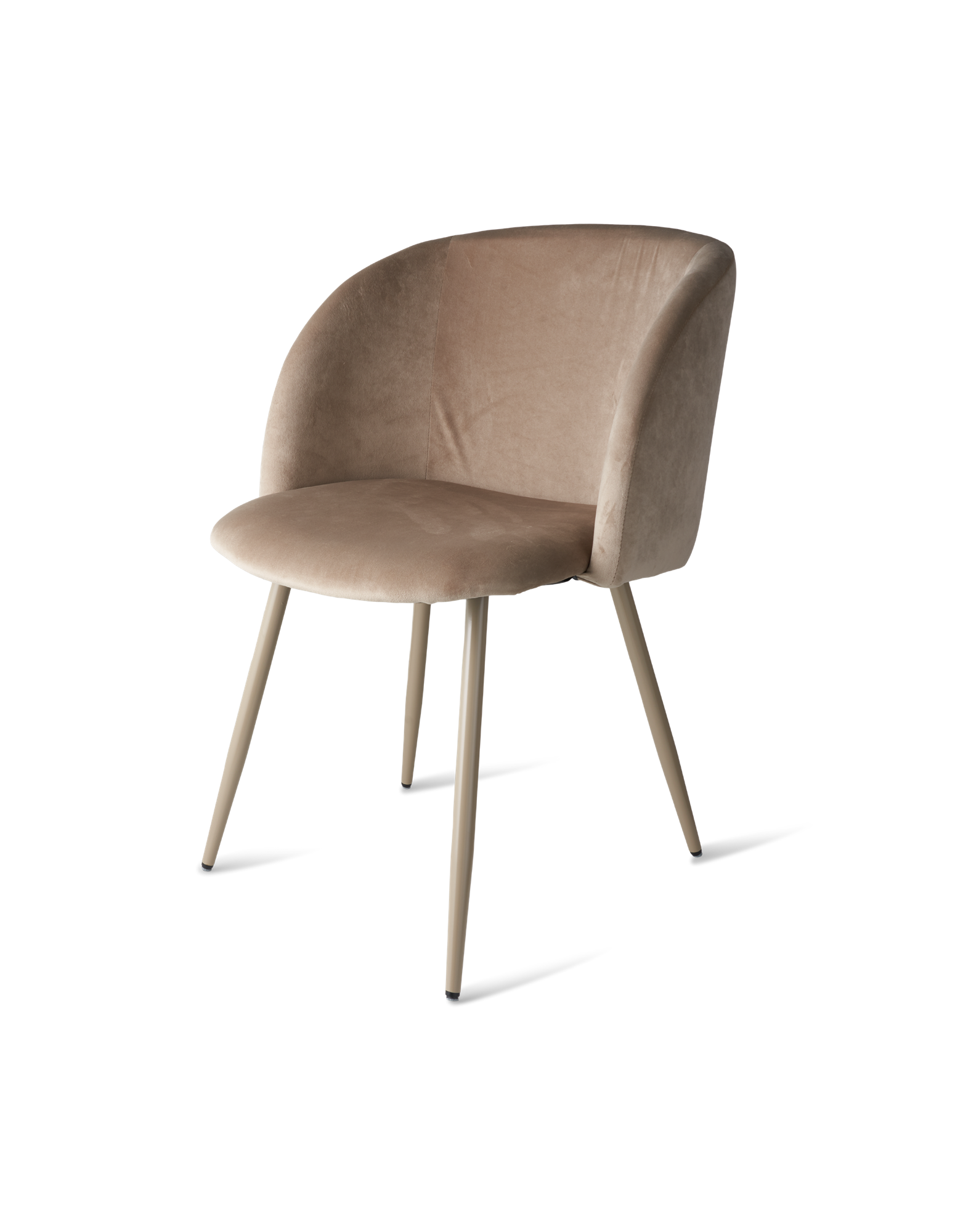 Velvet chair Polyester/poplar wood/iron. 54 x 47 x 81 cm.